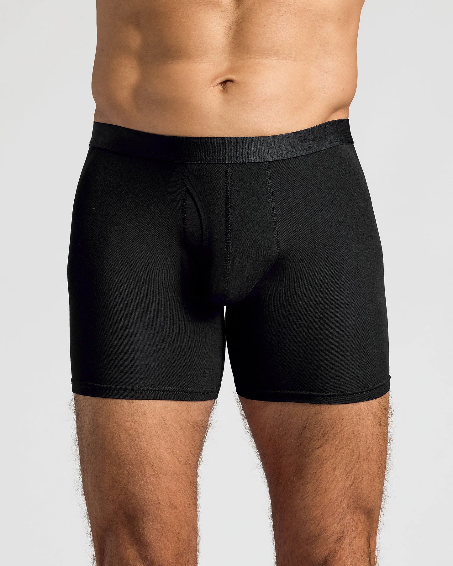 Black Boxer Briefs W/ Fly 6-Pack