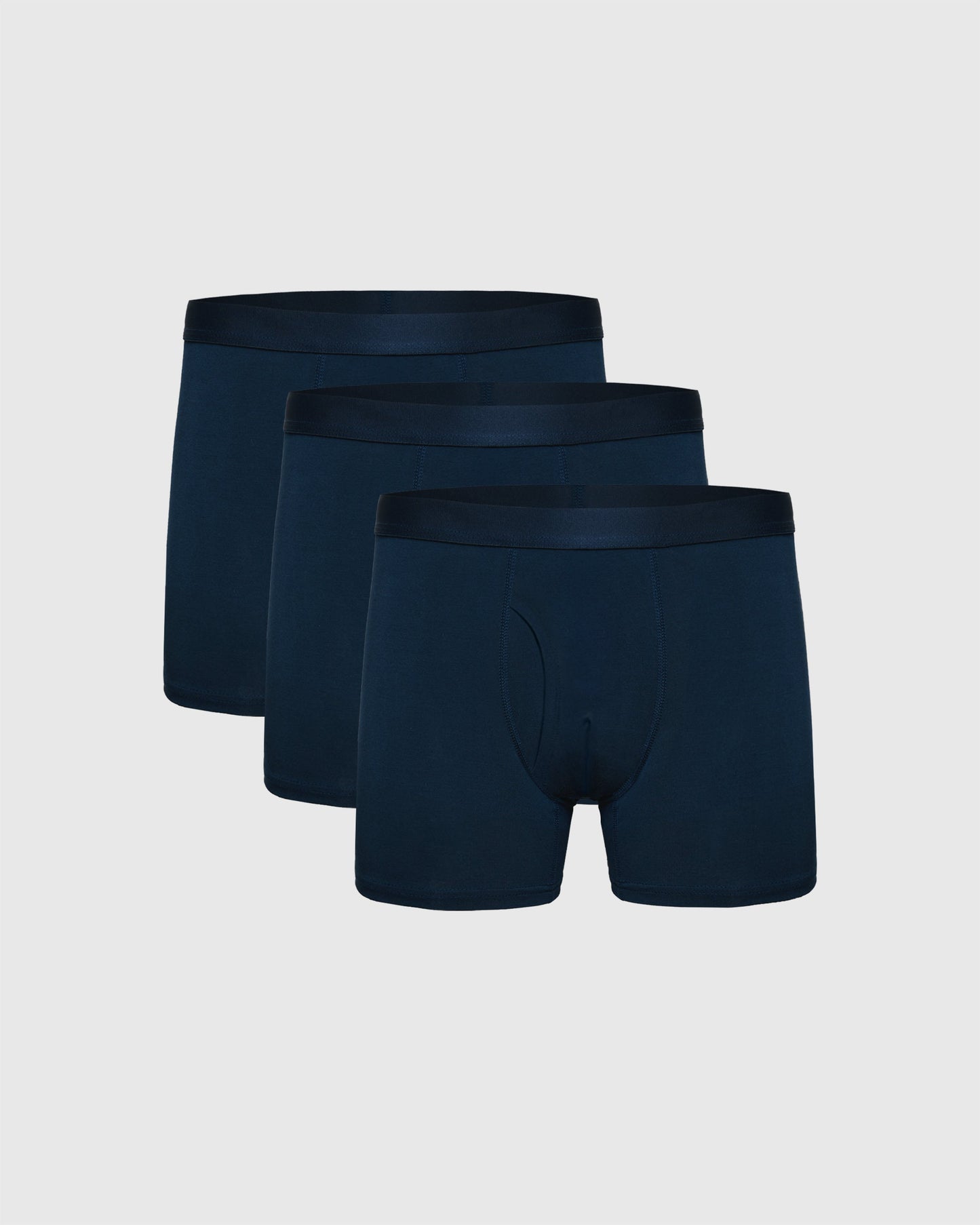 Navy Boxer Trunks W/ Fly 3-Pack