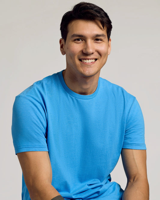 Dark Heather Bahama Blue Classic Crew Neck