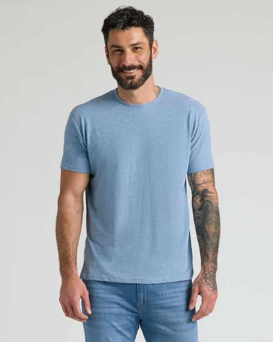 Heather Indigo Classic Crew Neck