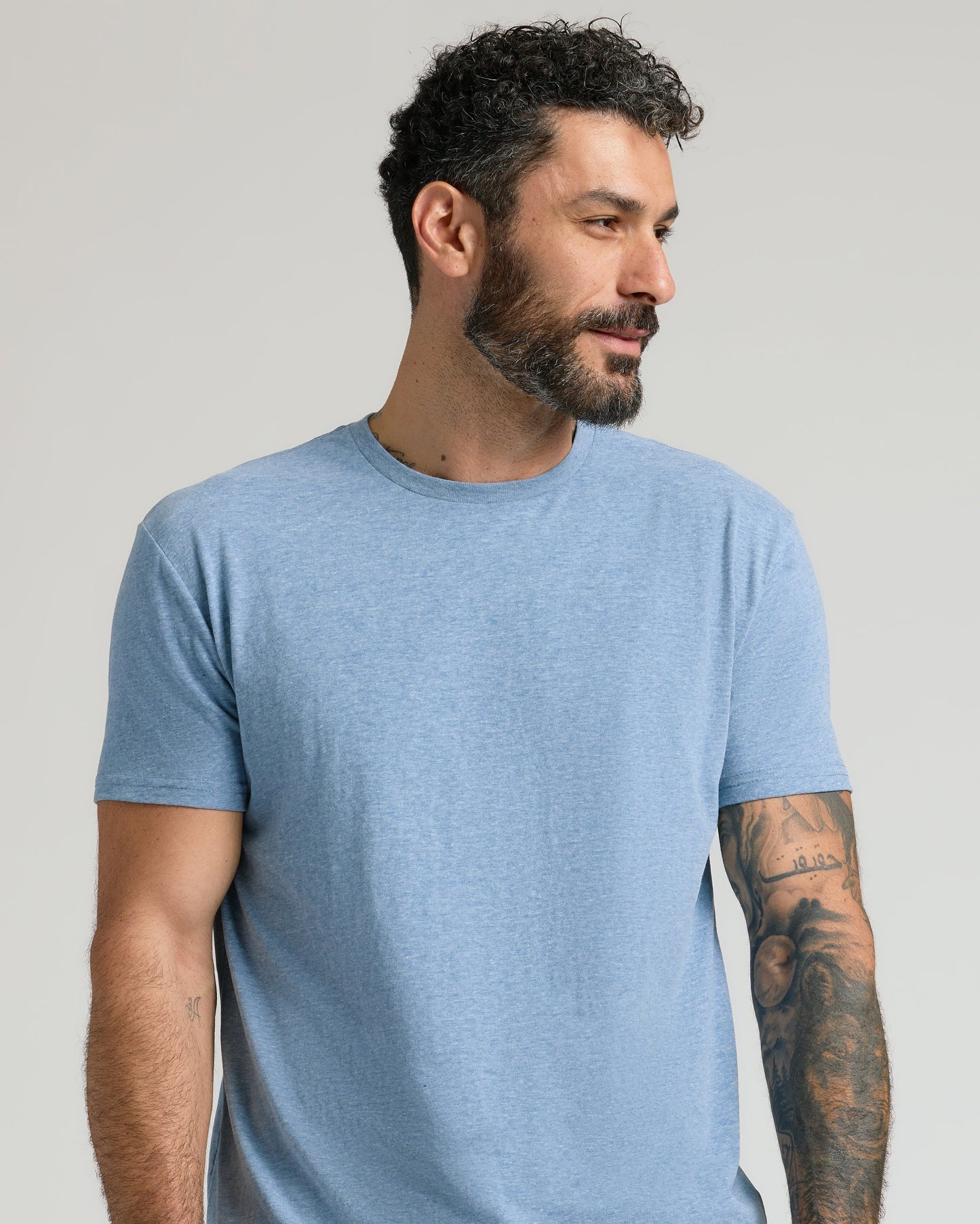 Heather Indigo Classic Crew Neck