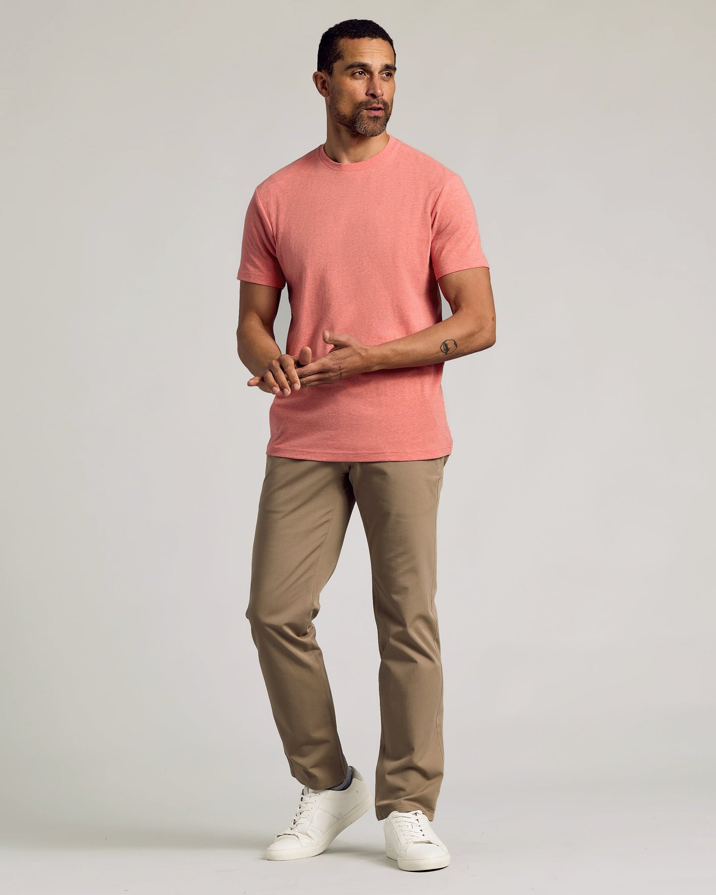Light Heather Vermilion Classic Crew Neck