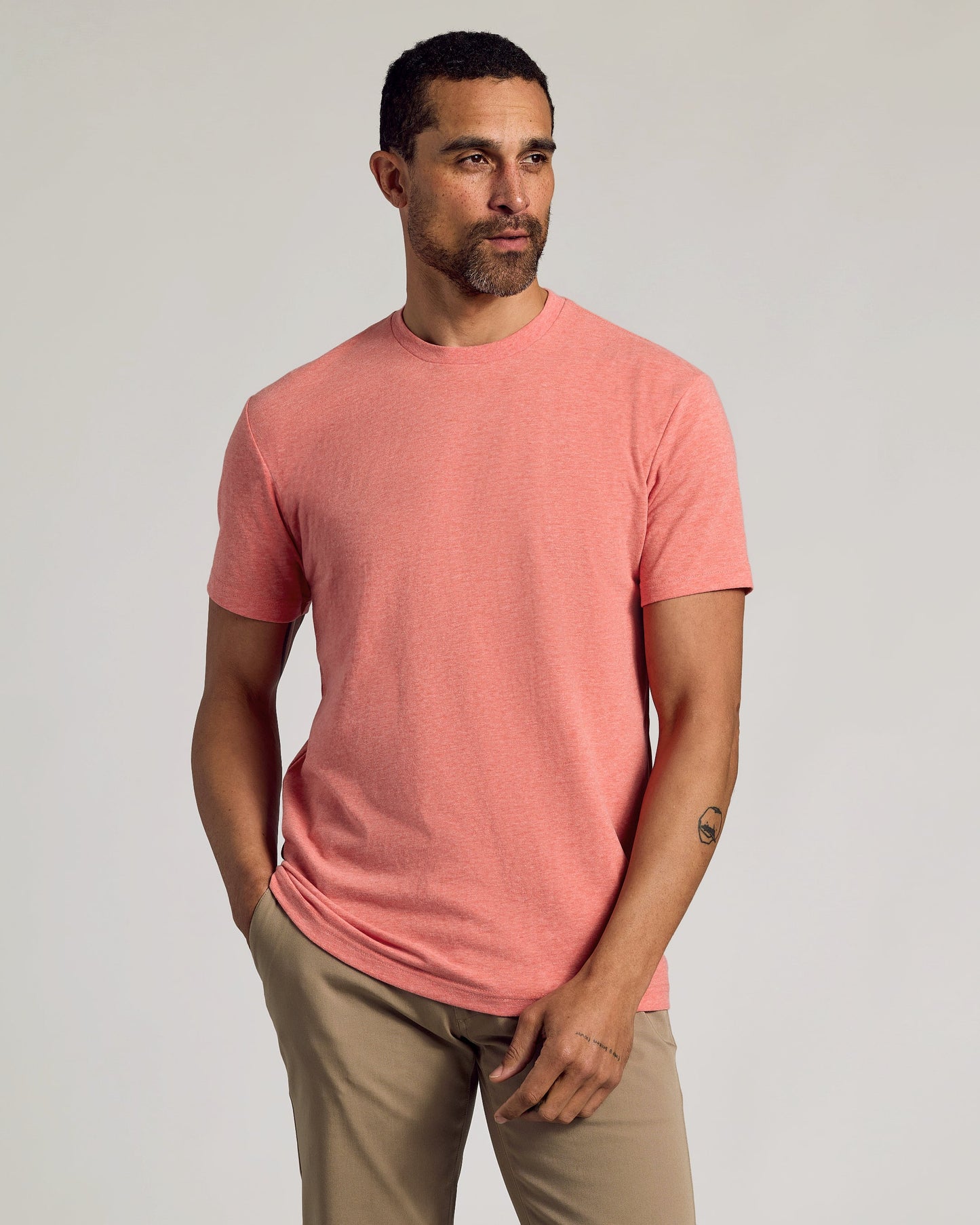 Light Heather Vermilion Classic Crew Neck