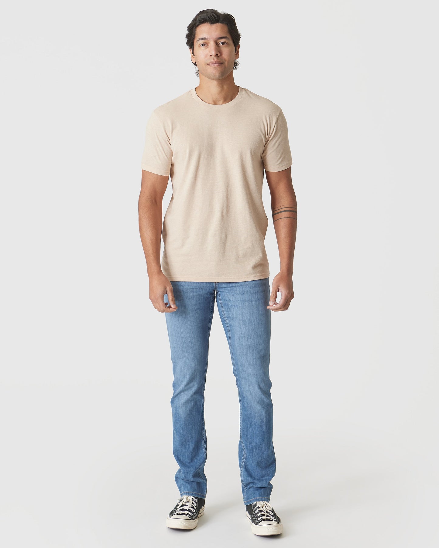 Light Camel Cream Heather Classic Crew