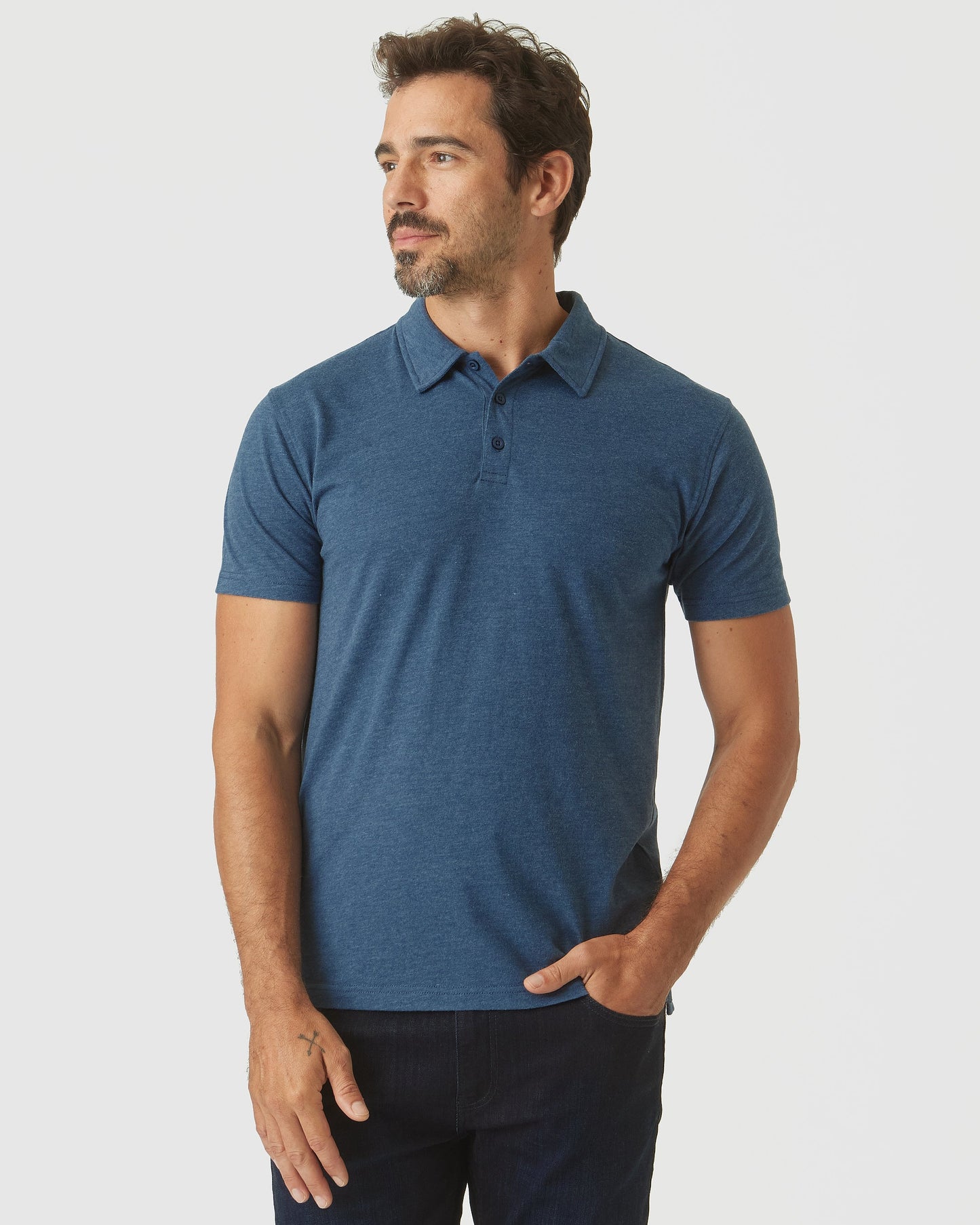 Deep Sea Blue Heather Classic Polo