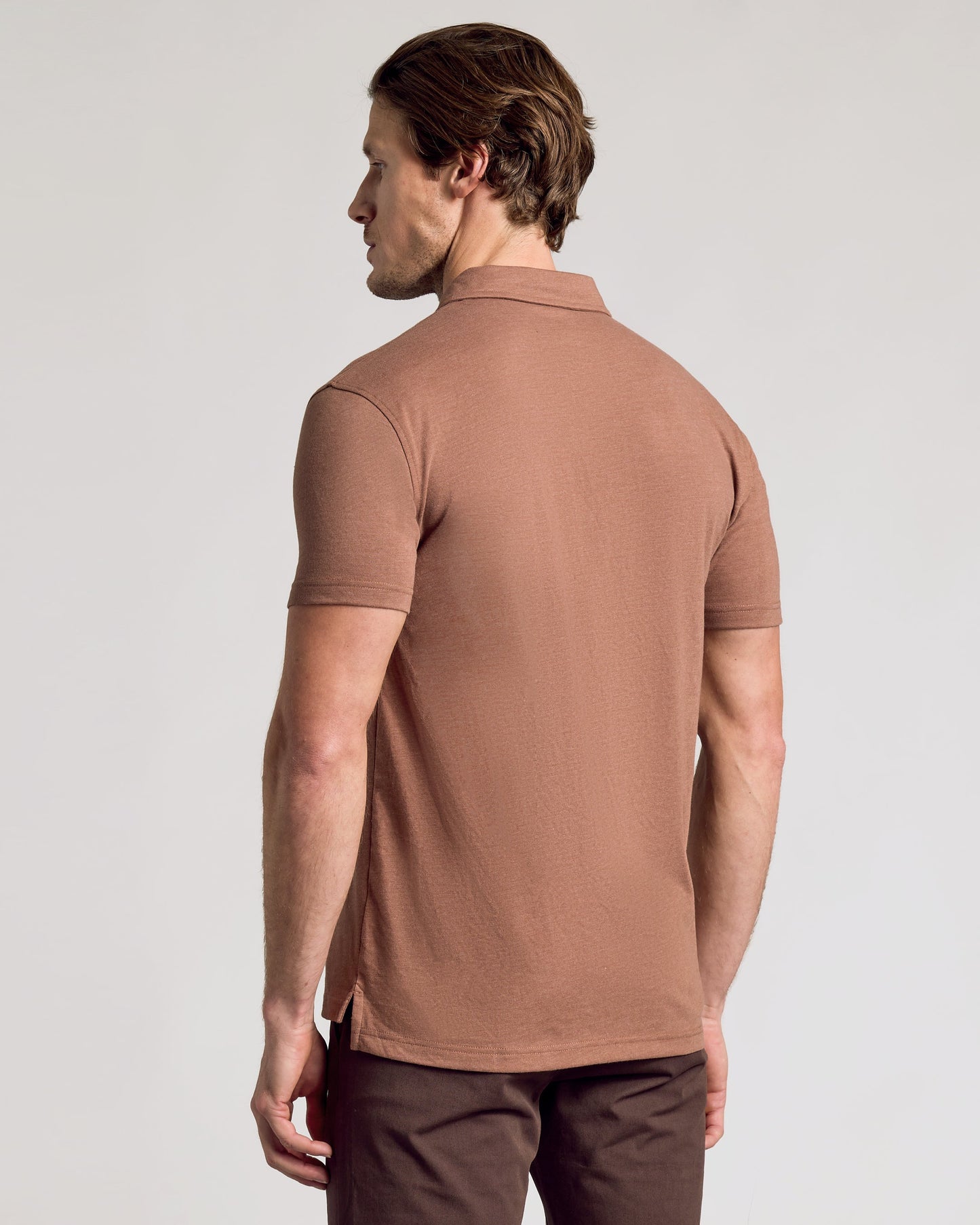 Dark Heather Sepia Classic Polo