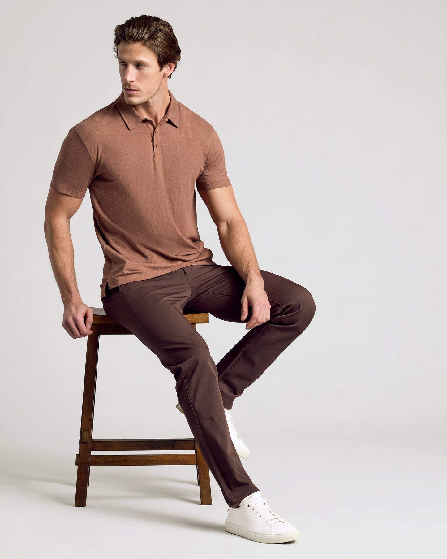 Dark Heather Sepia Classic Polo