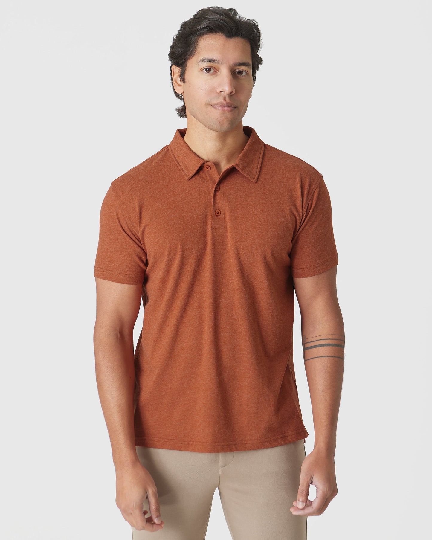 Heather Gingersnap Classic Polo