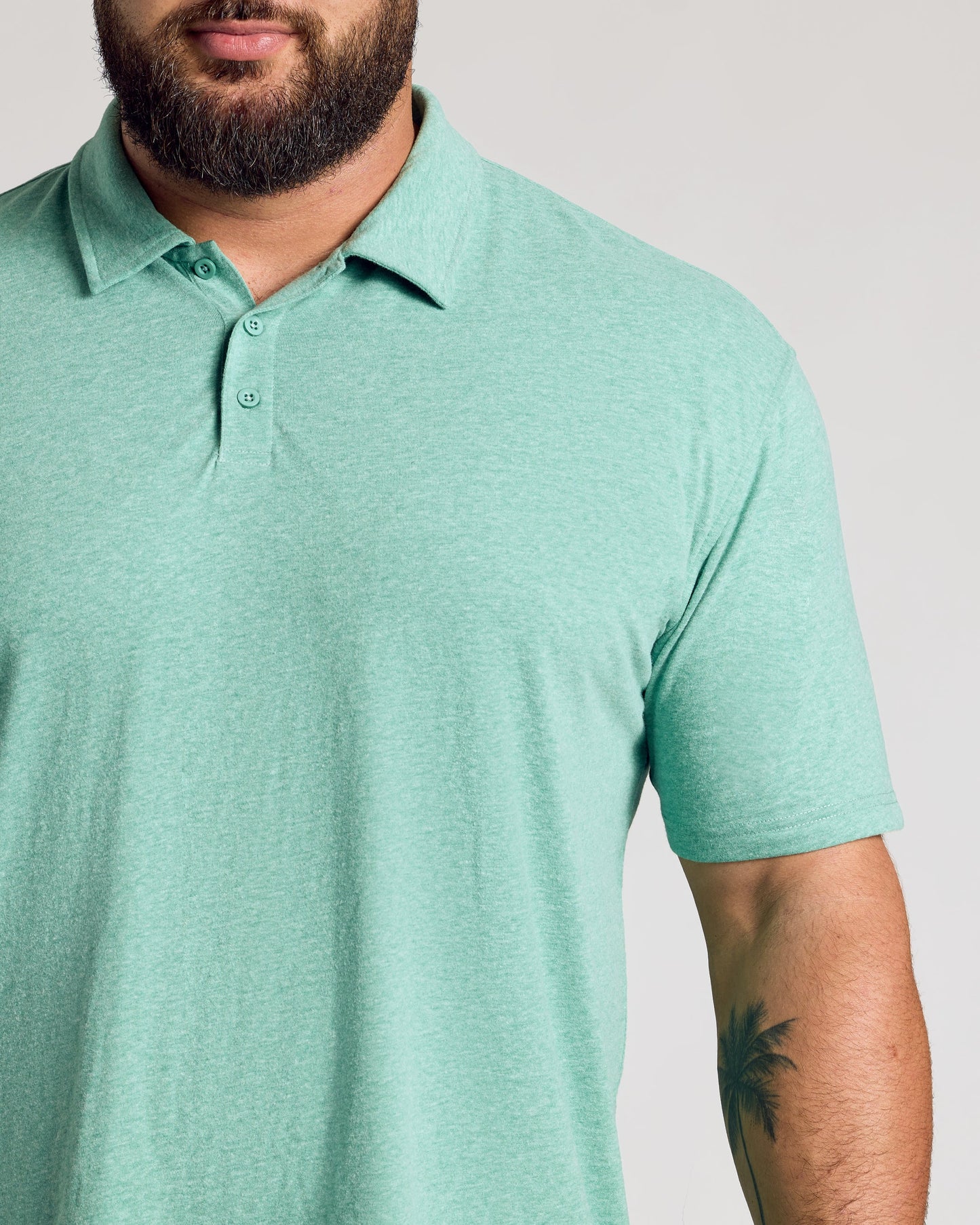 Light Heather Greenery Classic Polo
