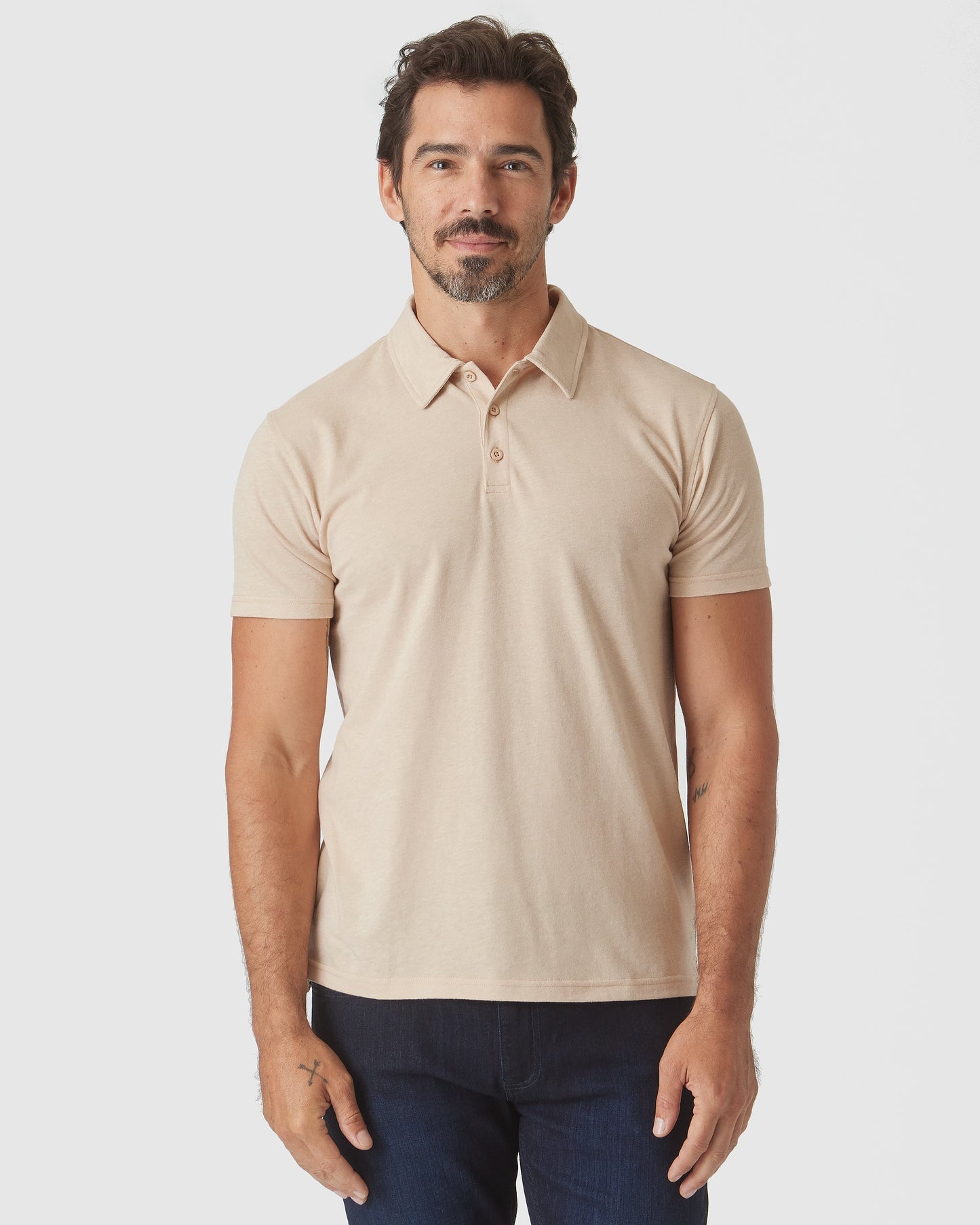 Light Camel Cream Heather Classic Polo