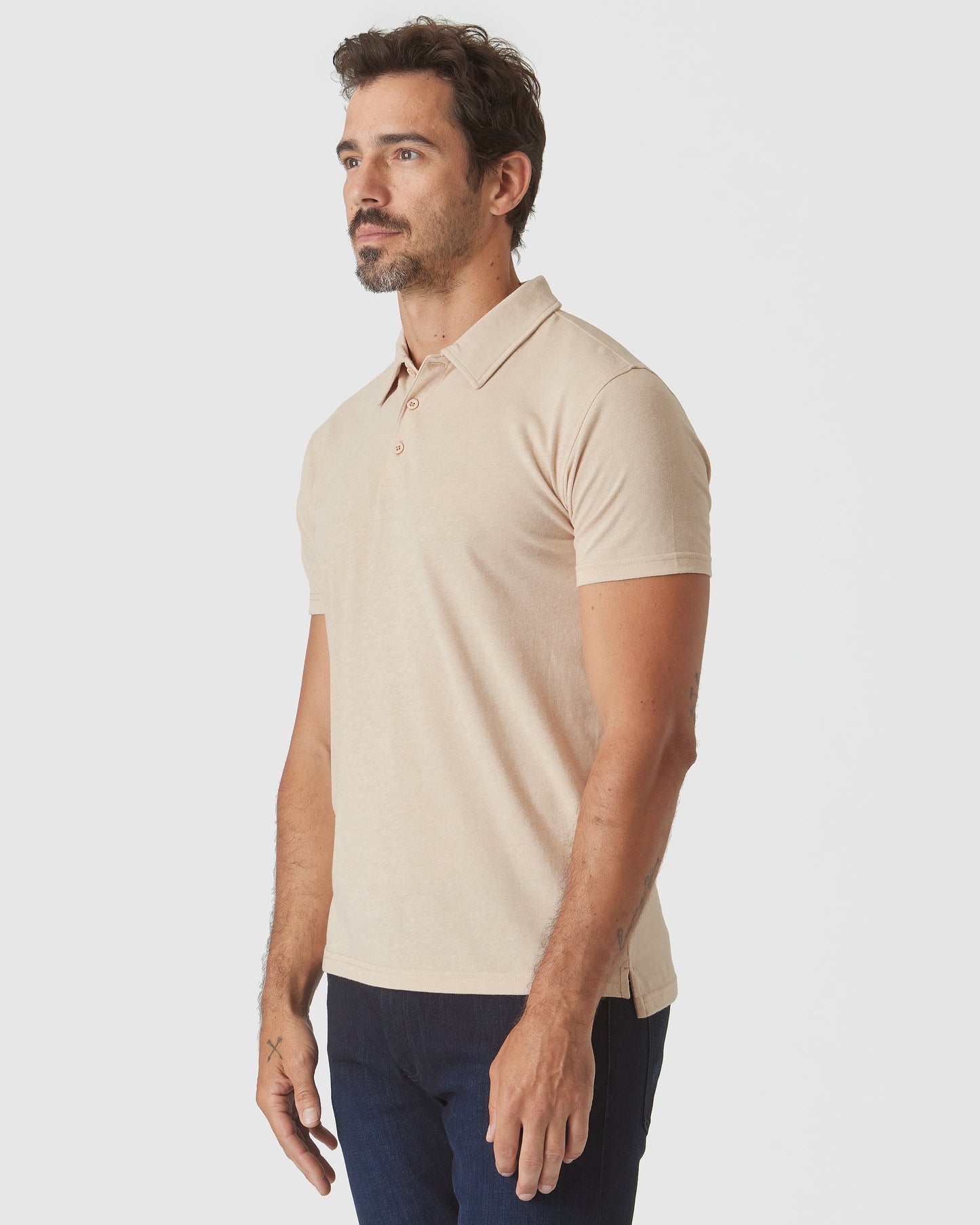 Light Camel Cream Heather Classic Polo