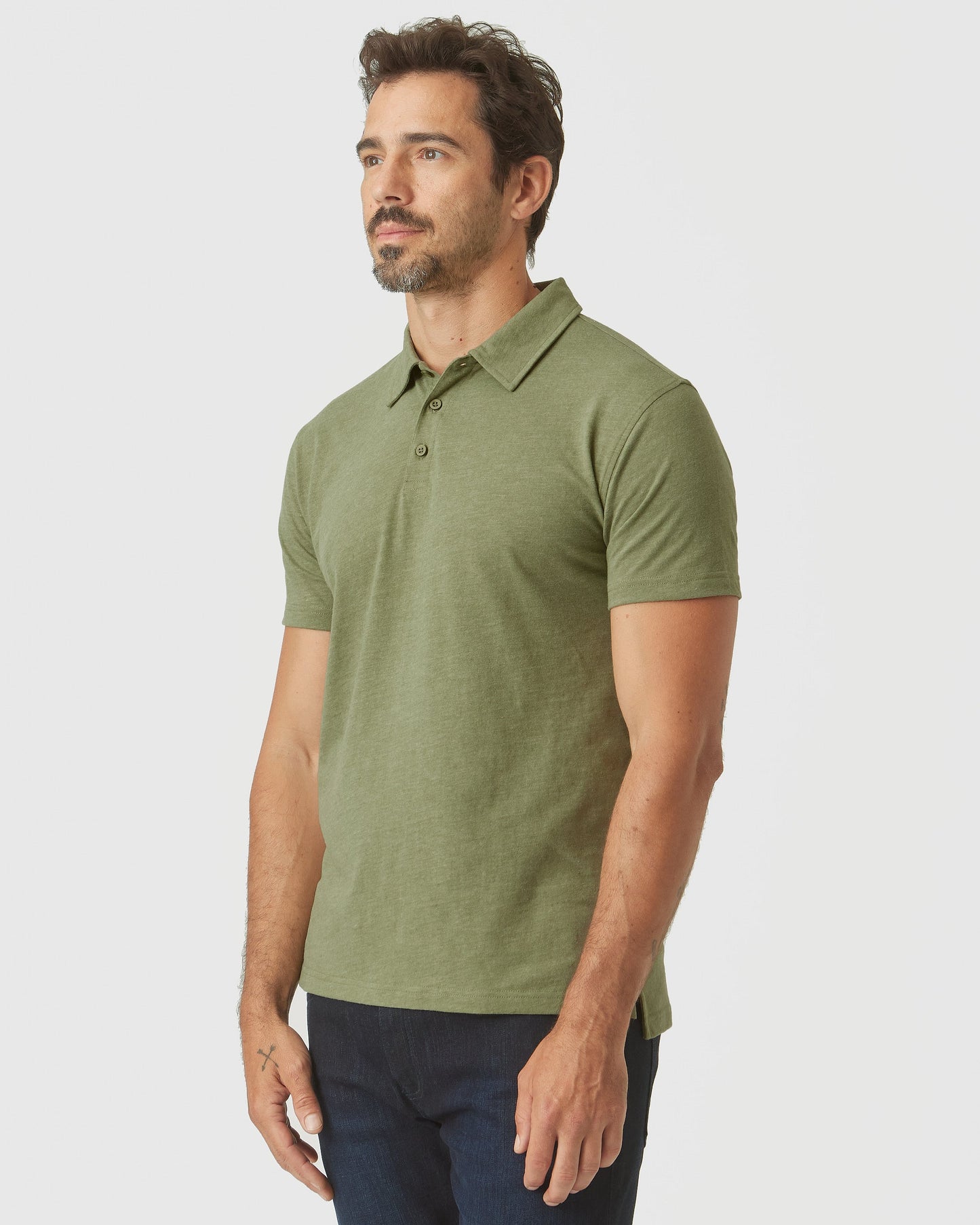 Olive Green Heather Polo