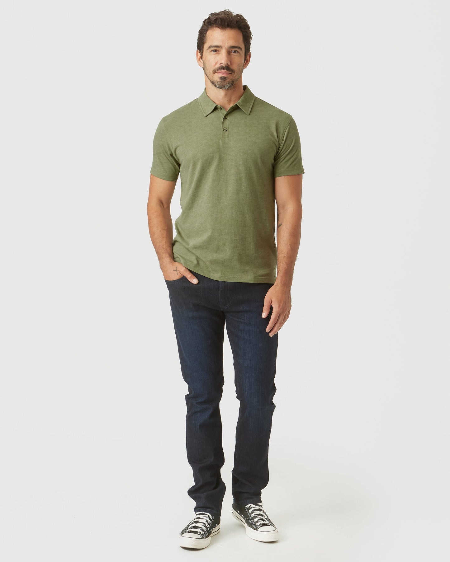 Olive Green Heather Polo