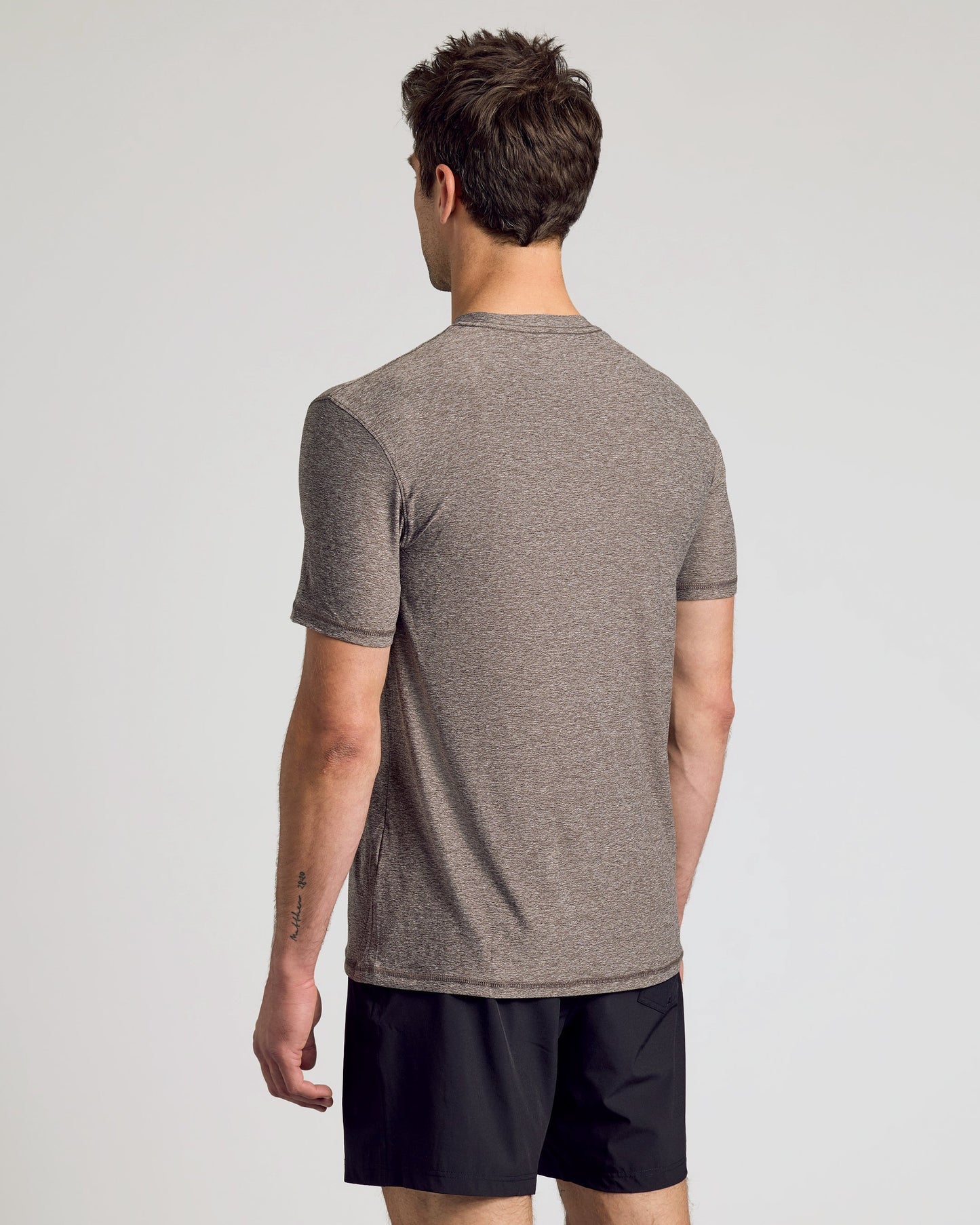Heather Cocoa Active Crew Neck Tee