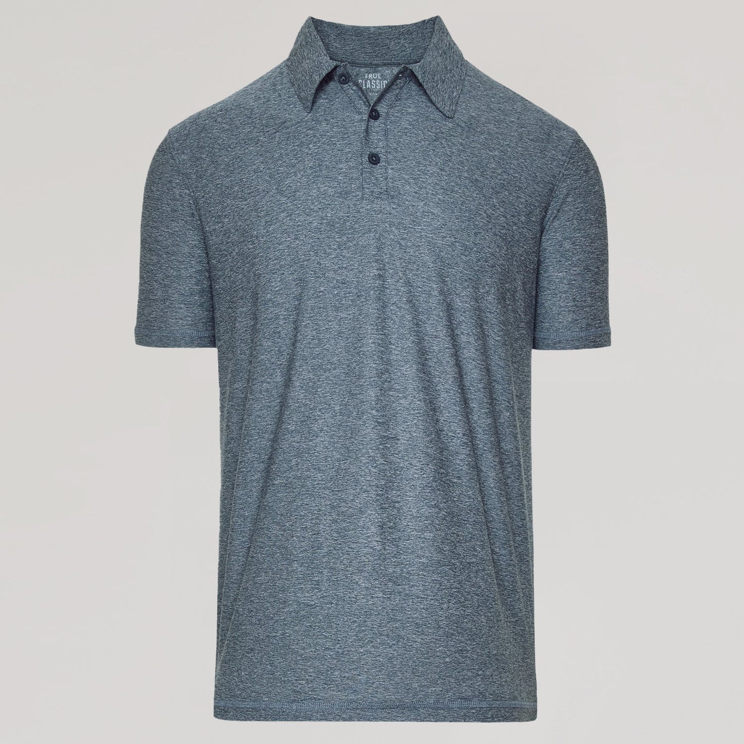 Heather Navy Active Short Sleeve Polo