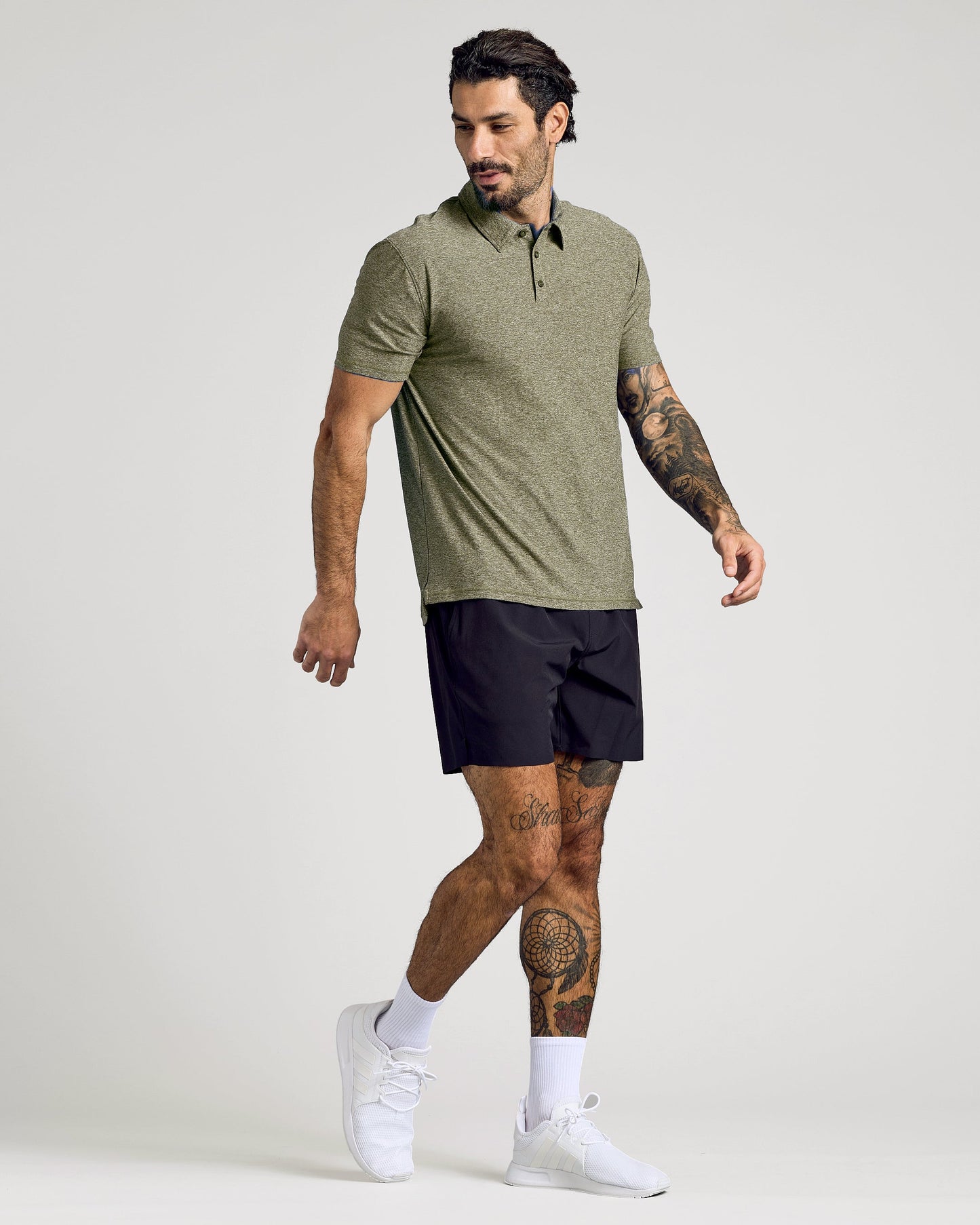 Heather Military Green Active Polo 2.0