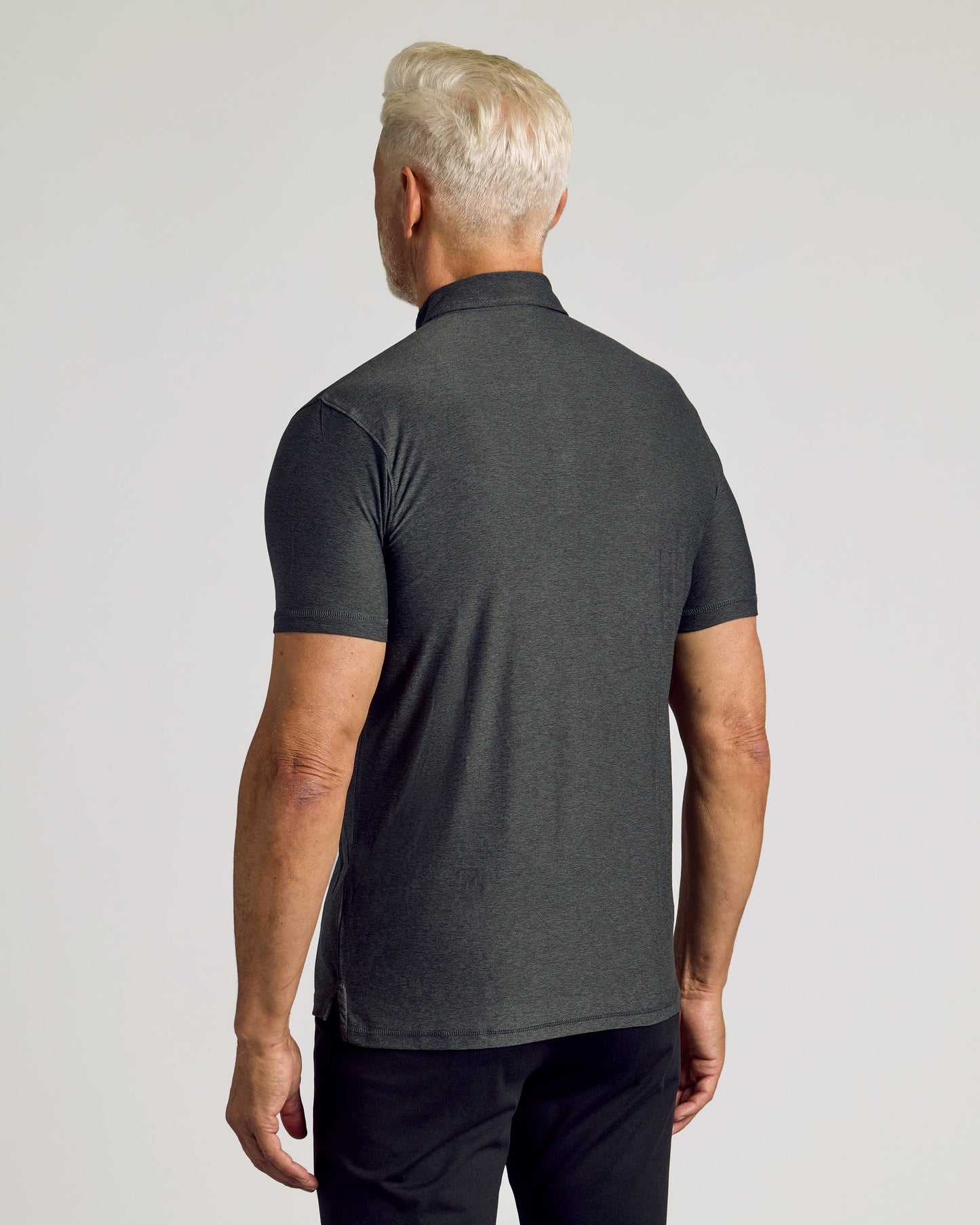 Charcoal Heather Gray Active Short Sleeve Polo