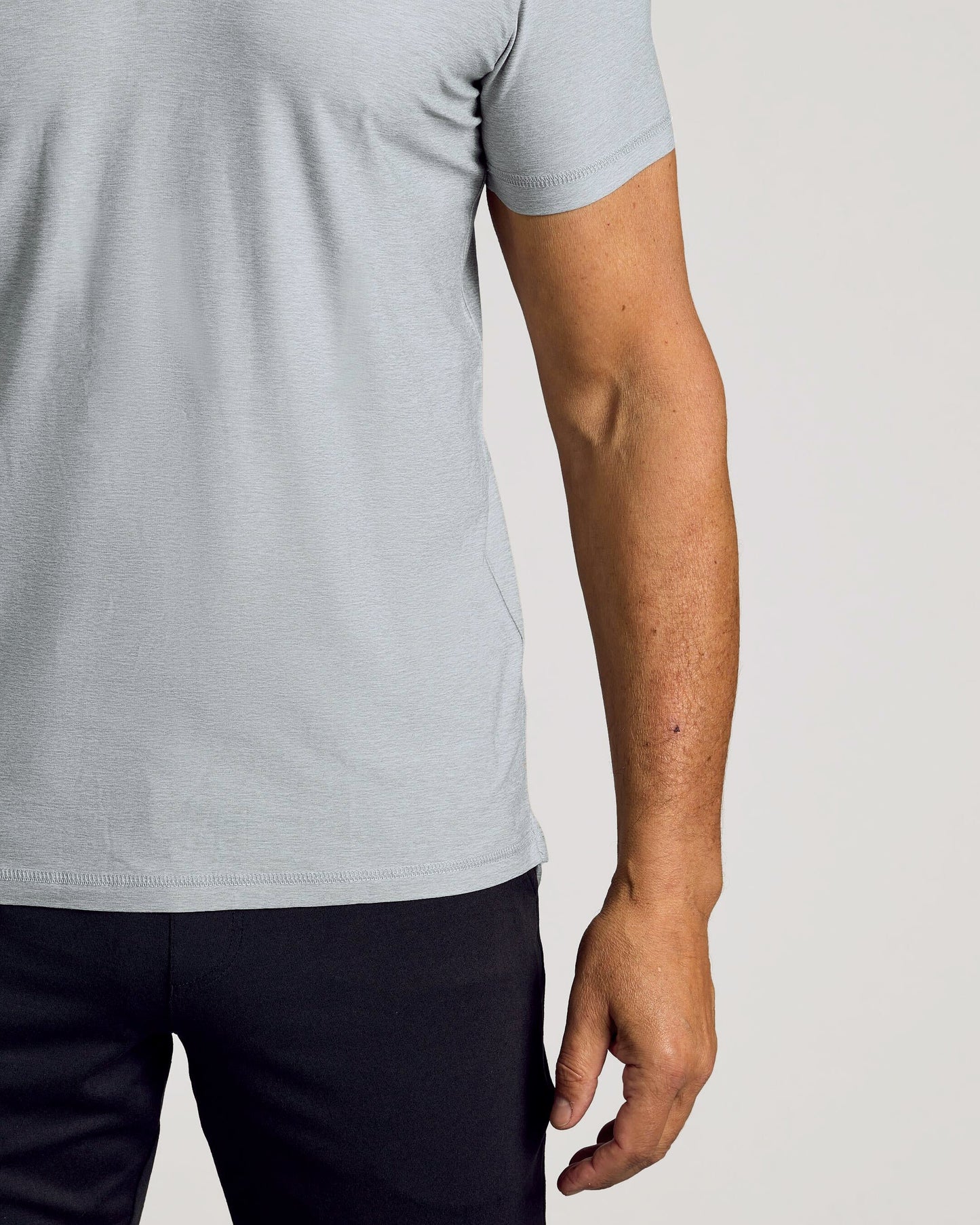 Heather Light Gray Active Short Sleeve Polo