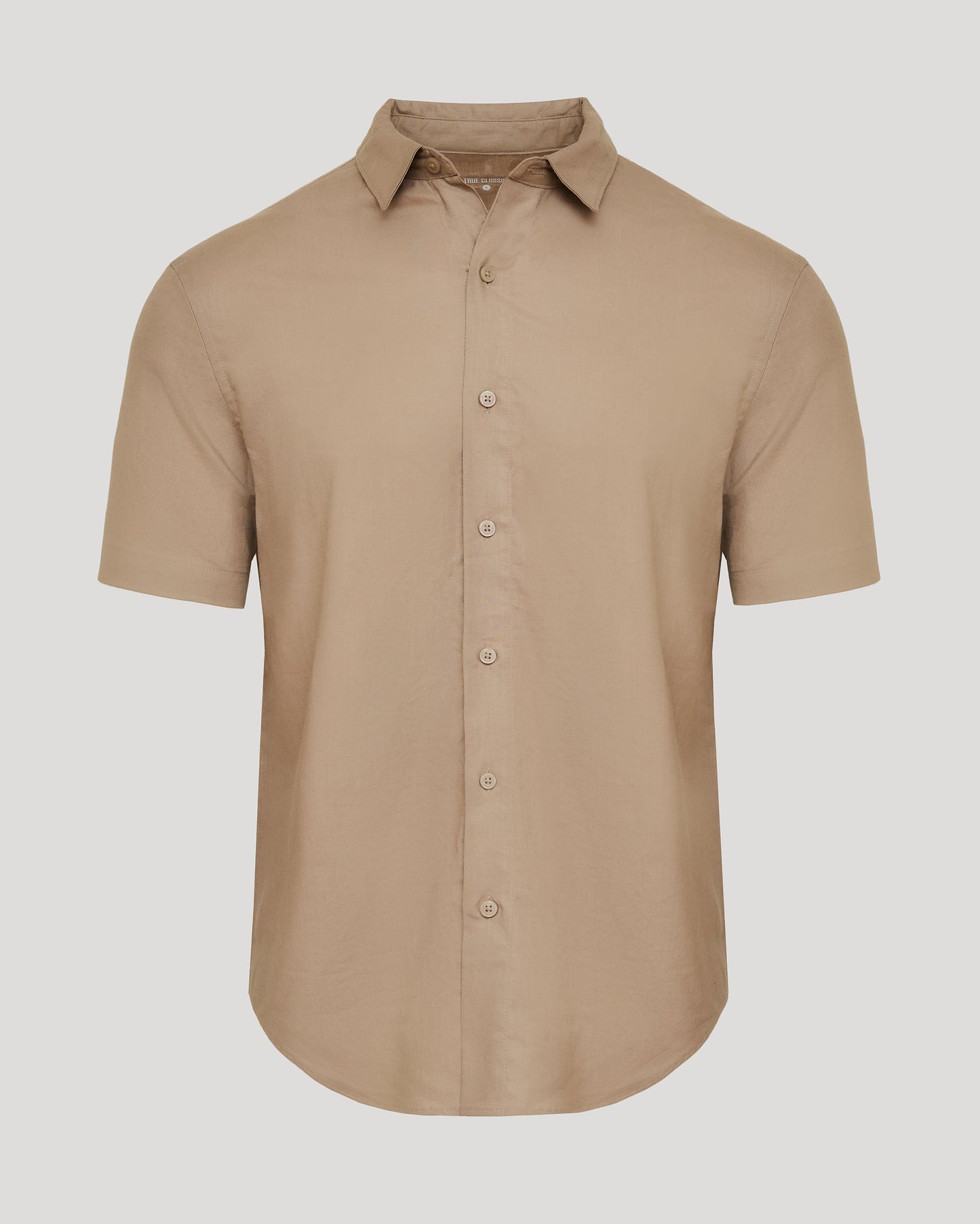 Dusty Taupe Short Sleeve Linen Shirt