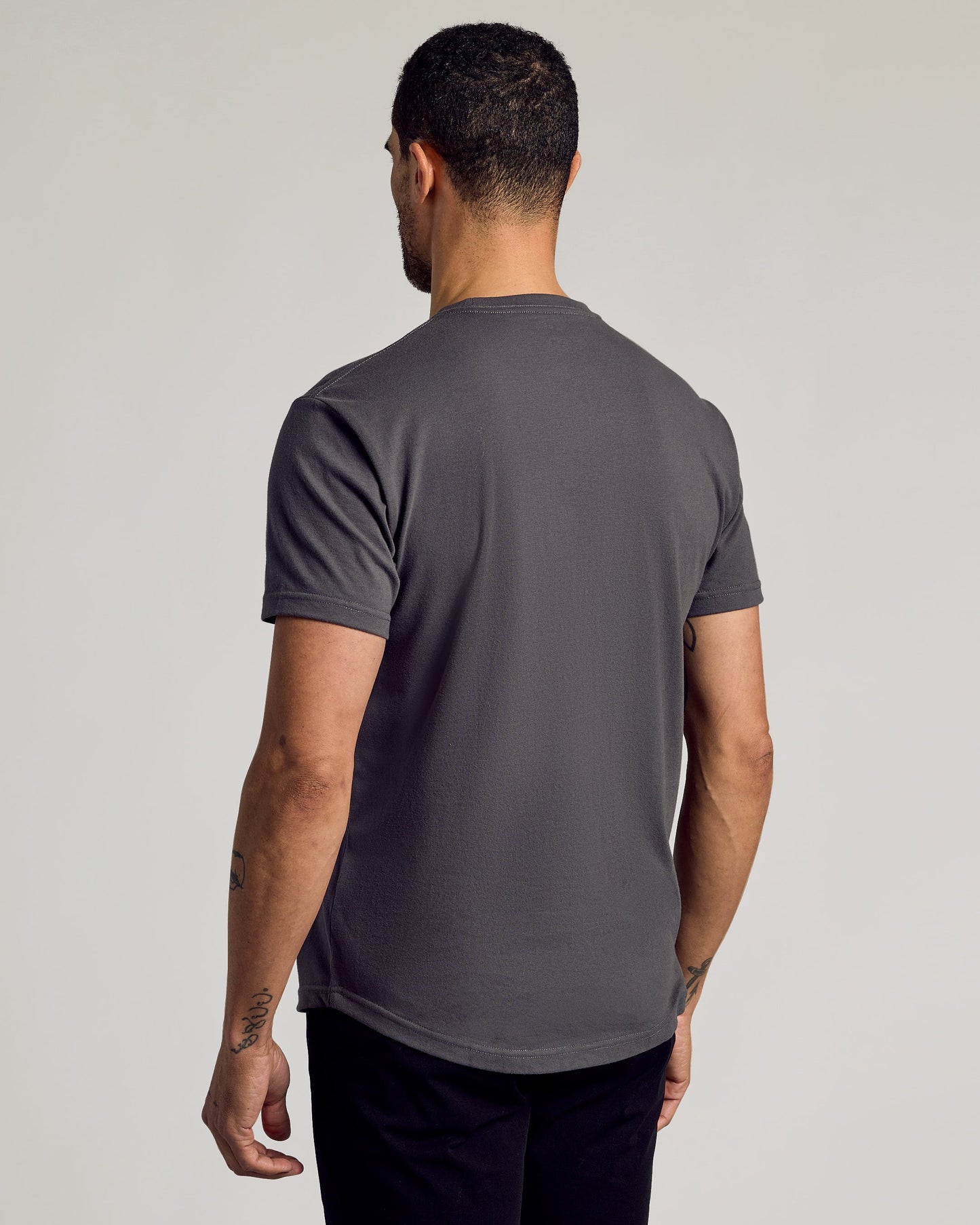 Carbon Curved Hem Classic Crew Neck