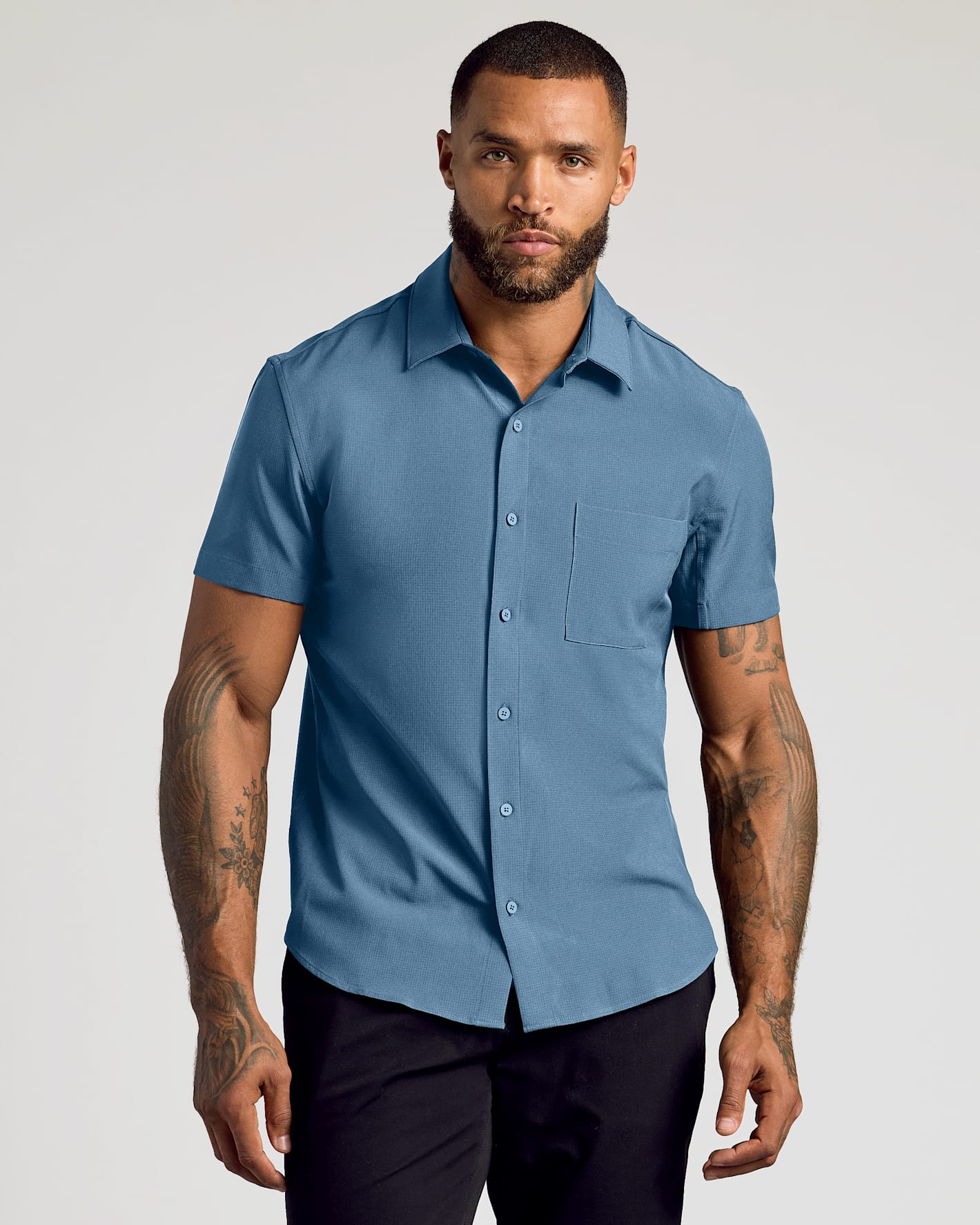 Navy & Fiord Short Sleeve Ripstop Commuter Shirt 2-Pack