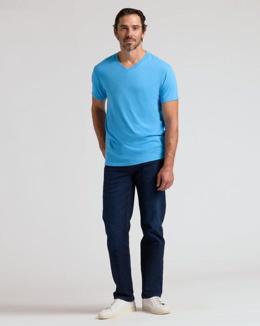 Dark Heather Bahama Blue Classic V-Neck