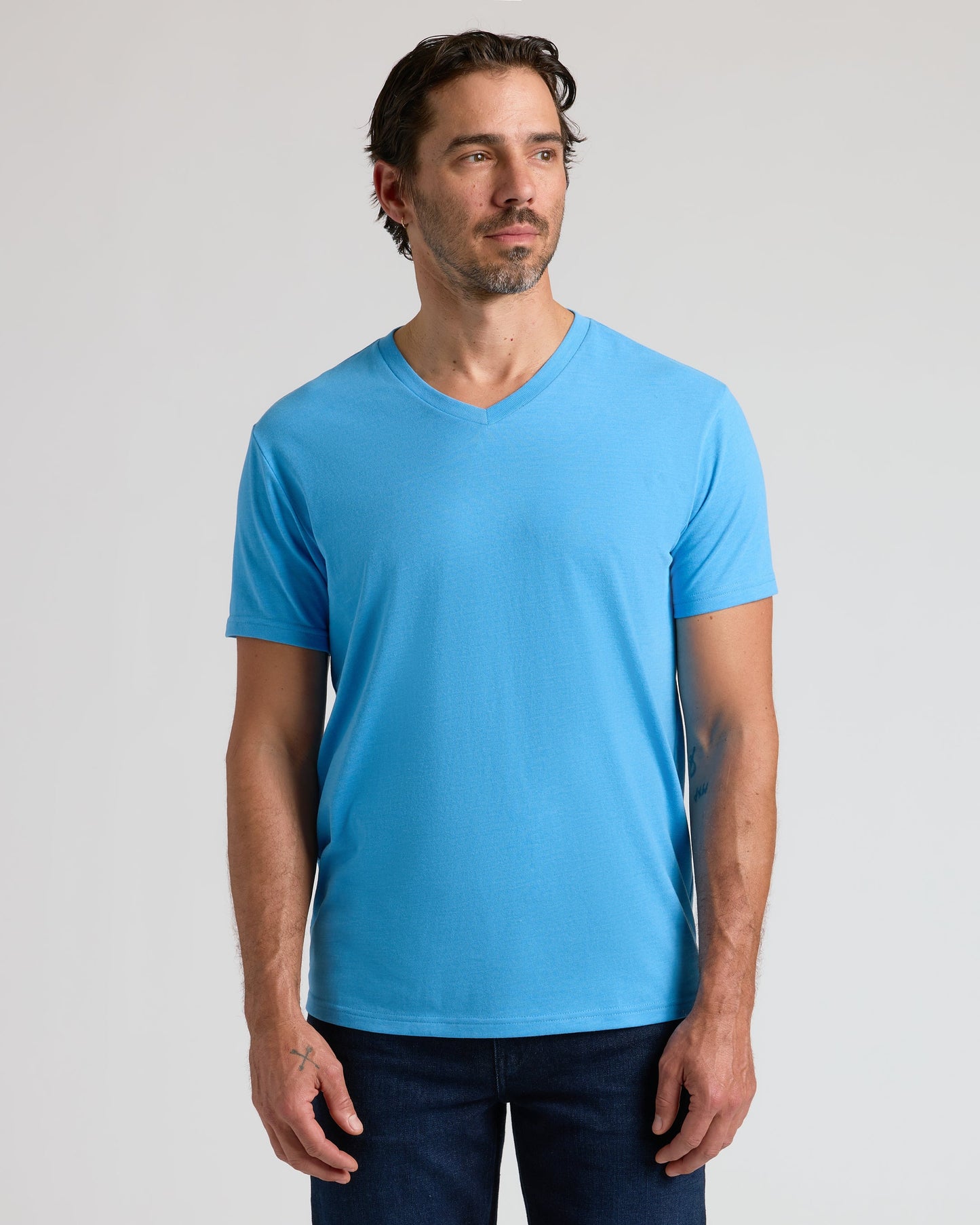 Dark Heather Bahama Blue Classic V-Neck