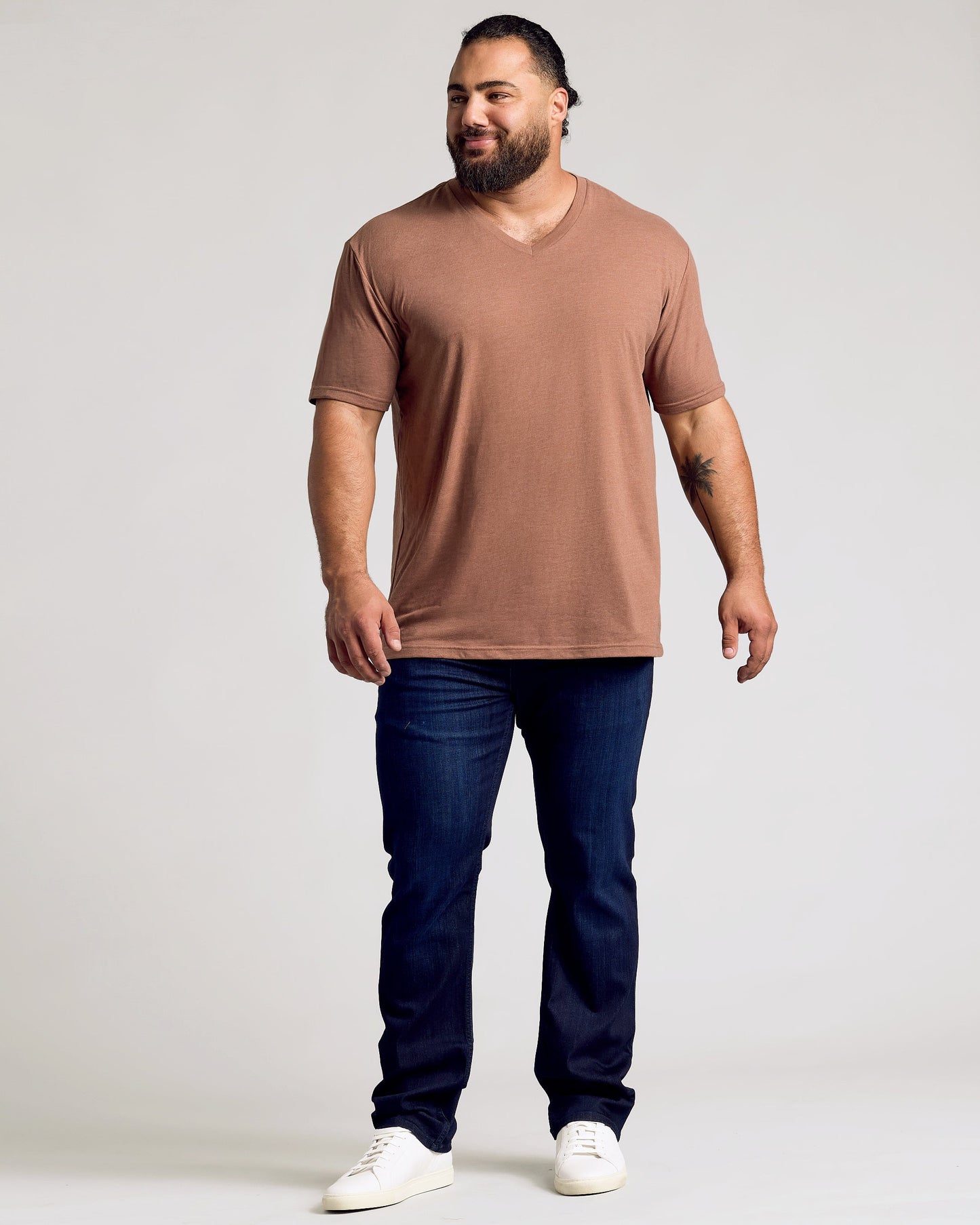 Dark Heather Sepia Classic V-Neck