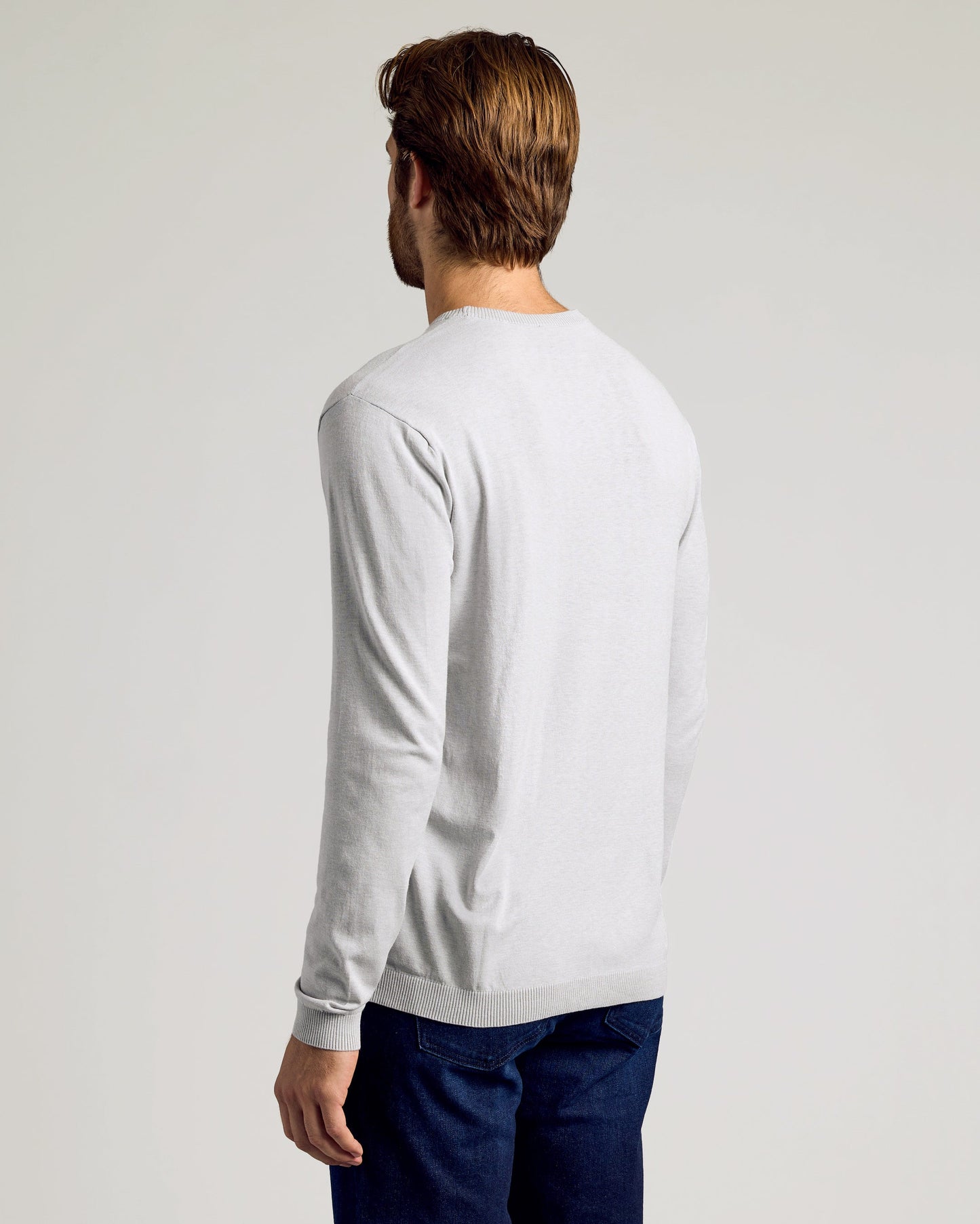 Heather Gray Dressy Crew Neck Sweater