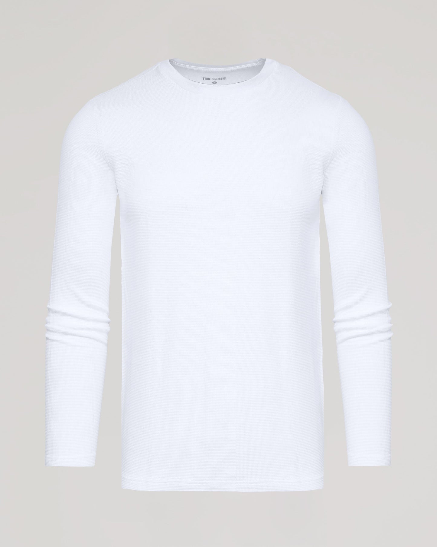 White Waffle Long Sleeve Crew Neck