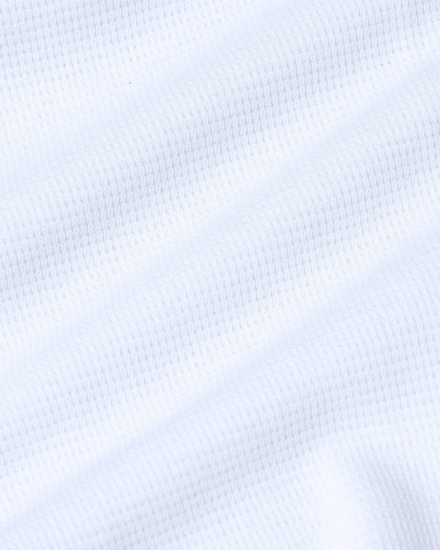 White Waffle Long Sleeve Crew Neck