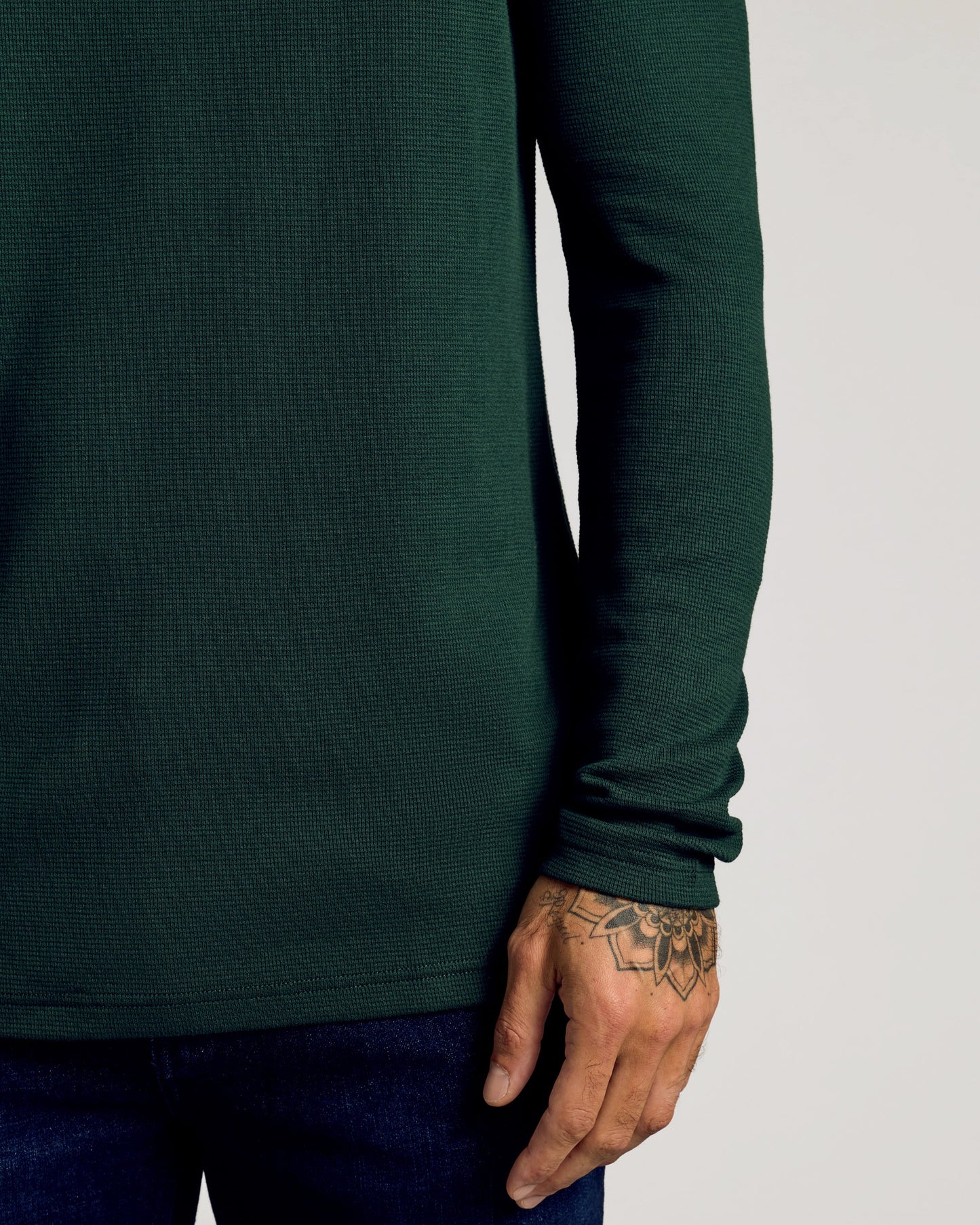 Kale Waffle Long Sleeve Henley