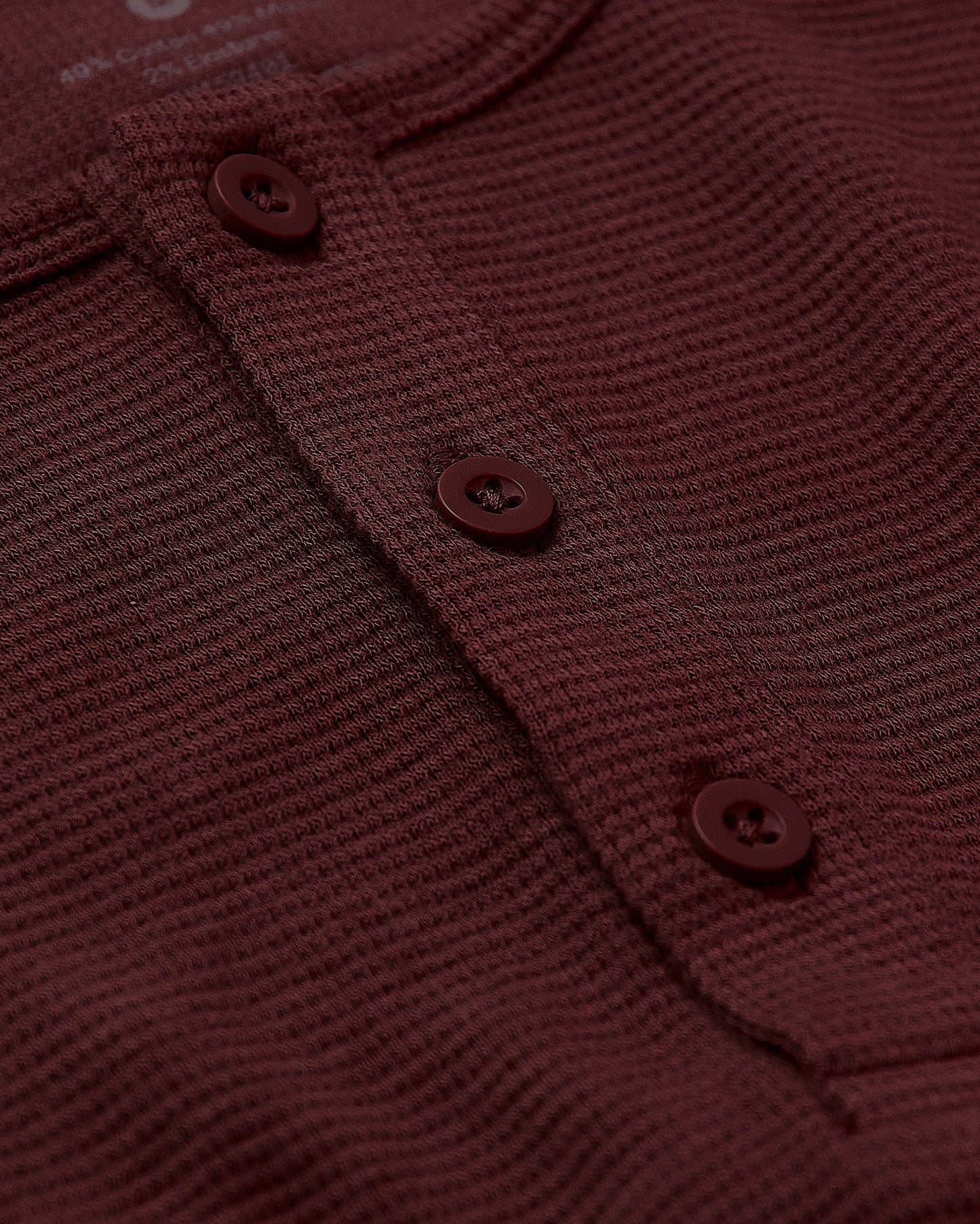 Mahogany Waffle Long Sleeve Henley