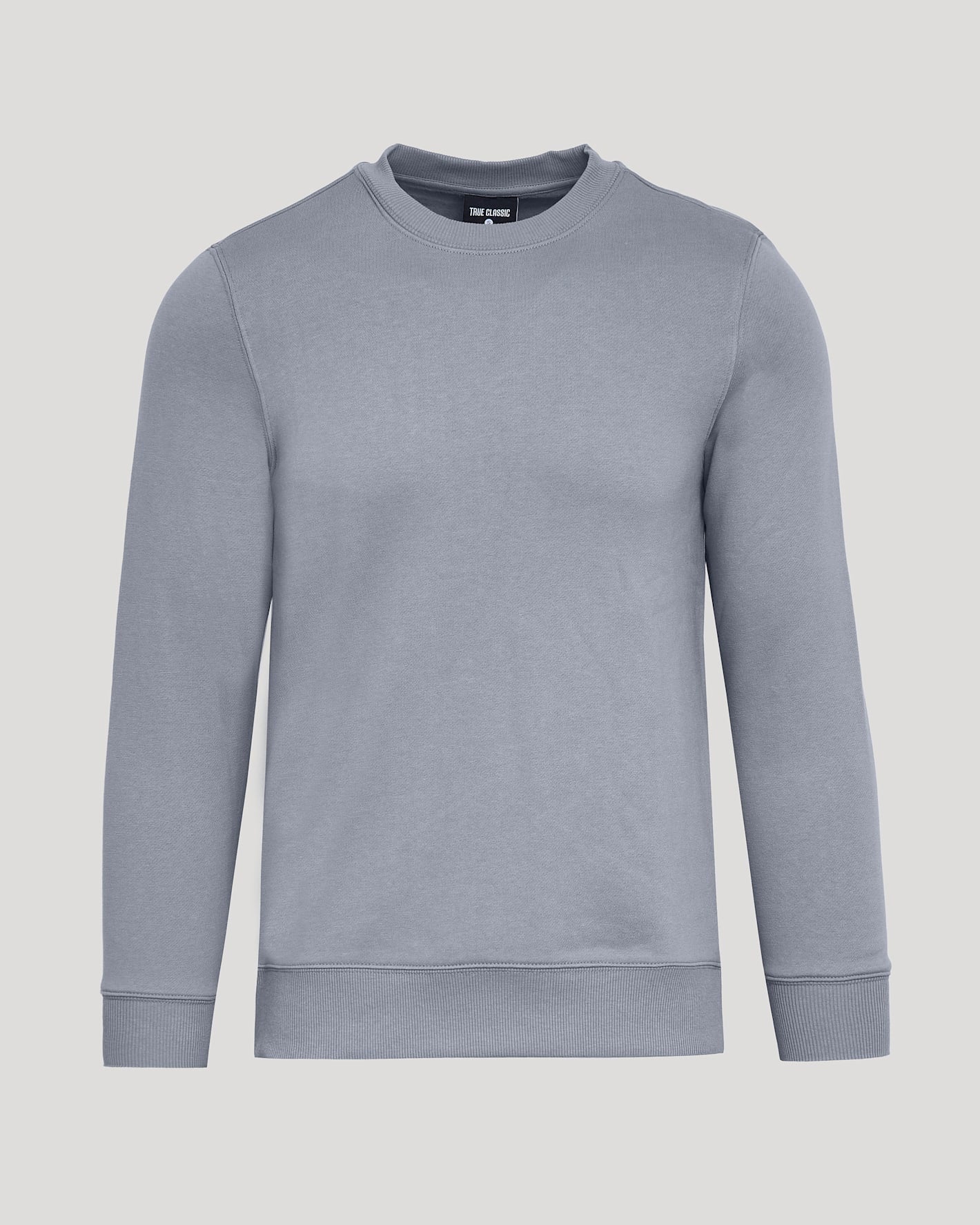 Dusty Blue Fleece French Terry Pullover Crew Neck