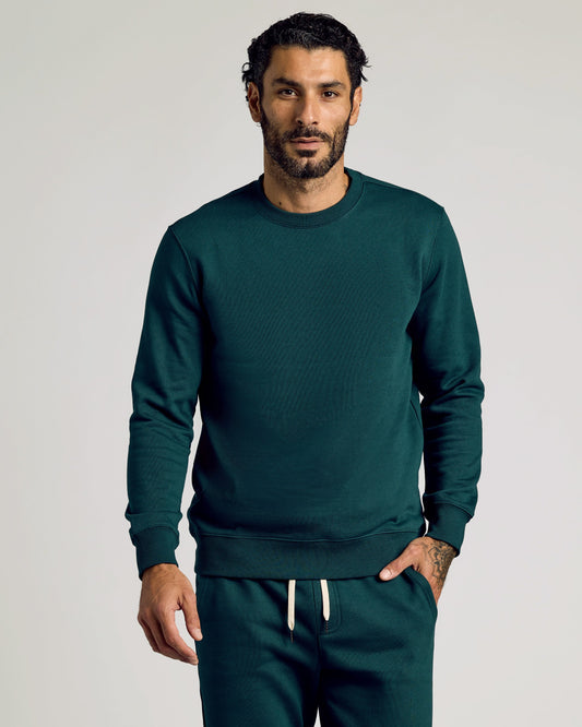 Emerald Fleece French Terry Pullover Crew Neck
