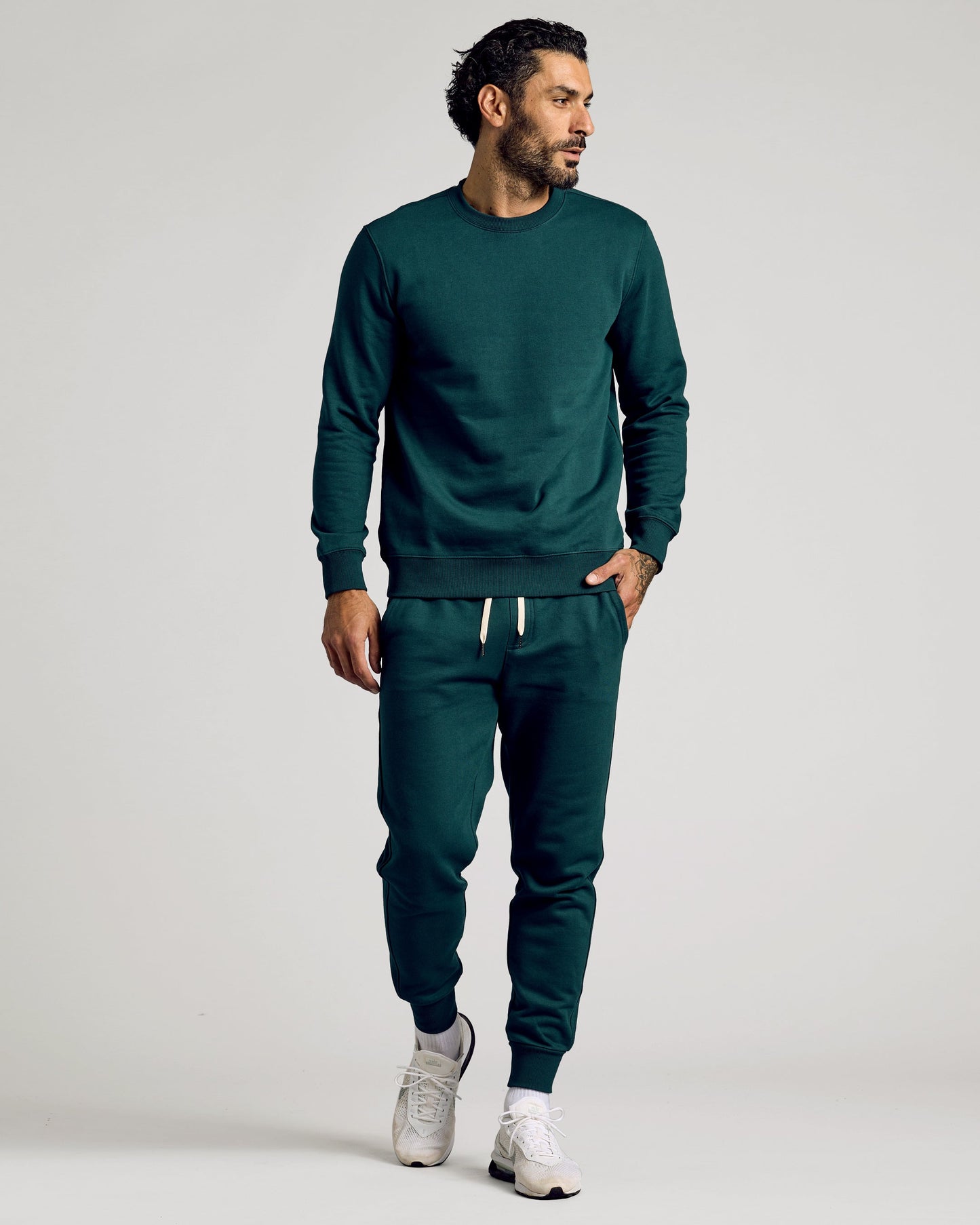 Emerald Fleece French Terry Pullover Crew Neck