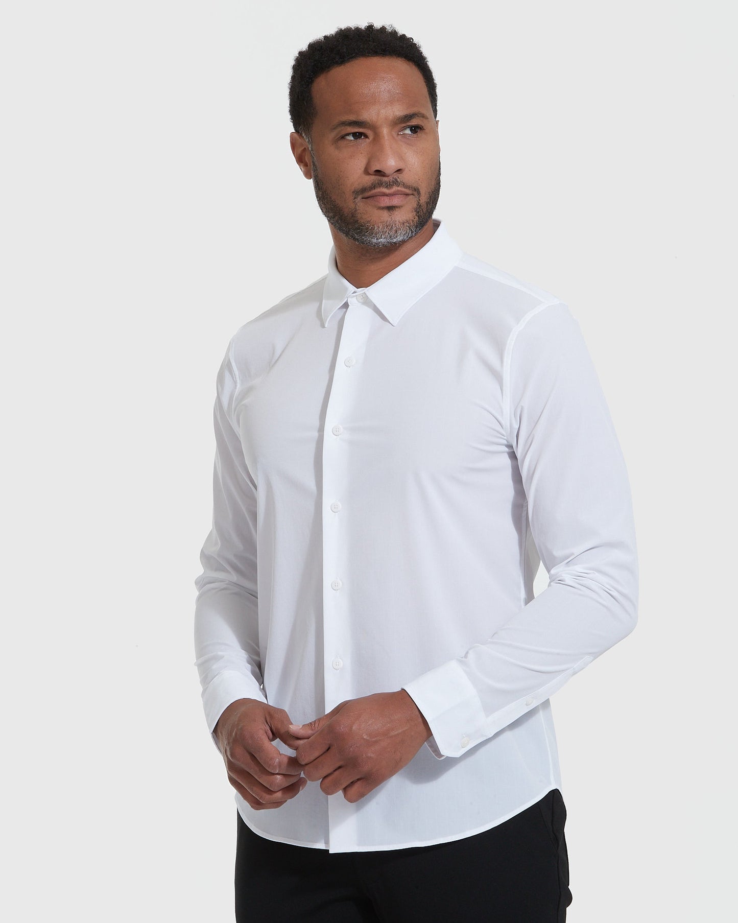 Navy and White Commuter Long Sleeve Shirt 2-Pack