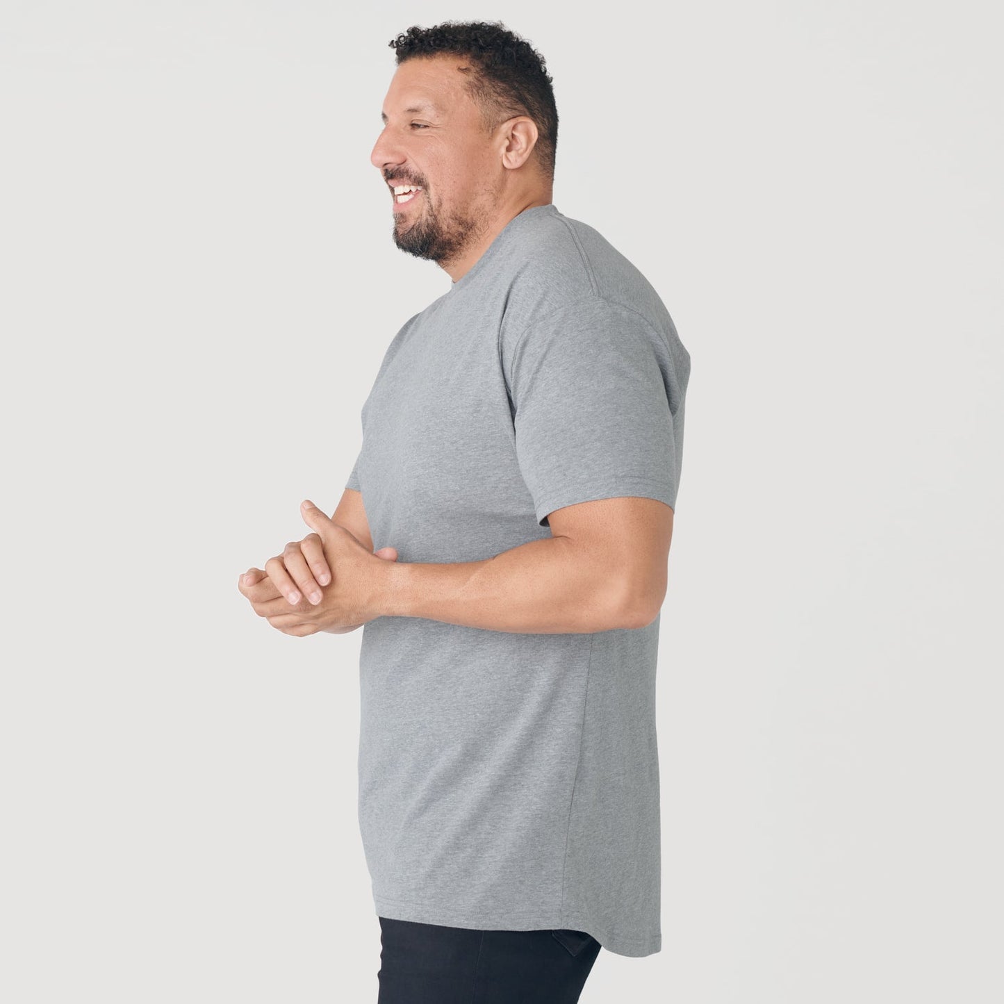 Heather Gray Tall Round Hem Crew Neck T-Shirt