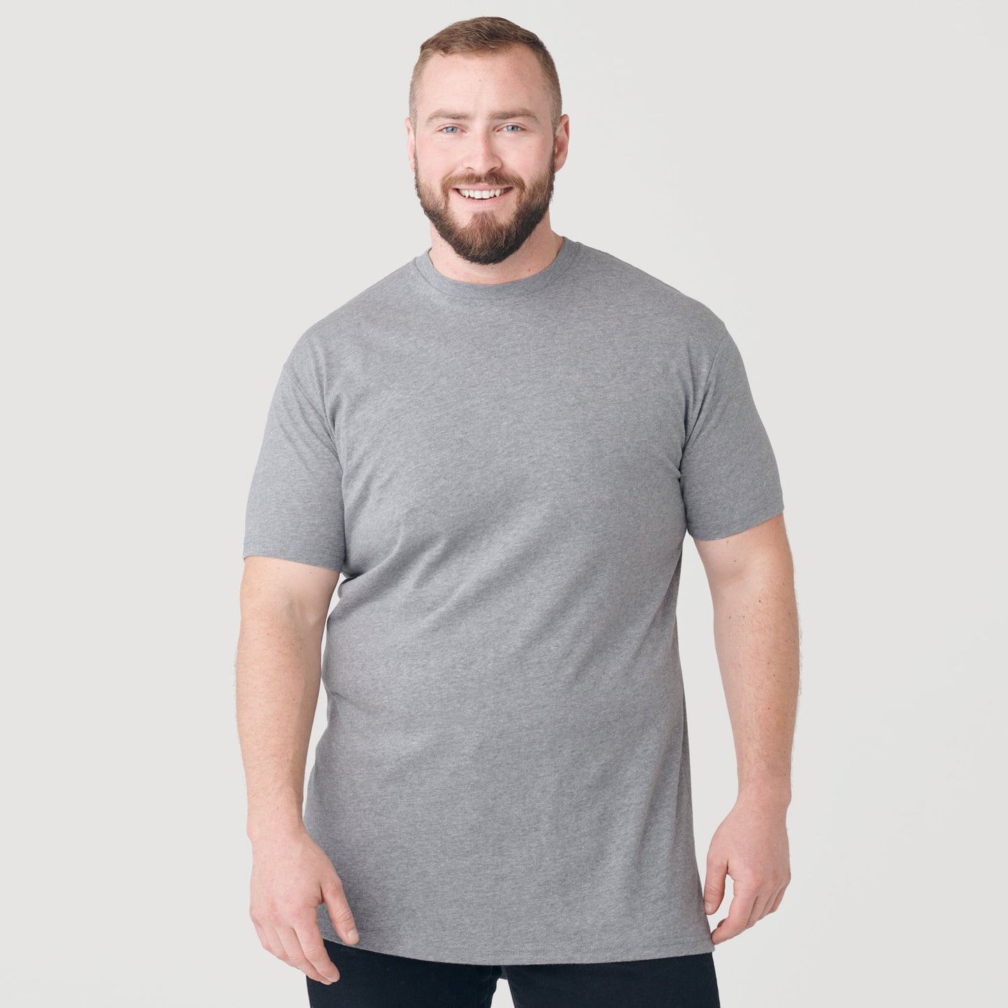 Heather Gray Tall Round Hem Crew Neck T-Shirt