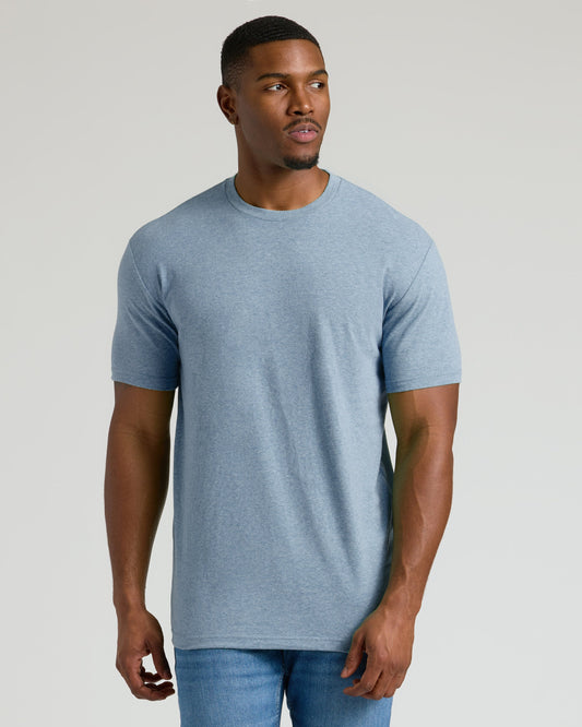 Heather Indigo Tall Straight Hem Crew Neck T-Shirt