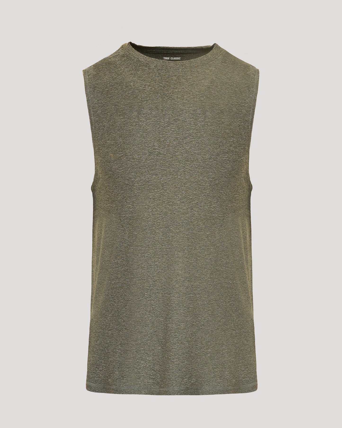 Heather Military Green Sleeveless Active Muscle Tee