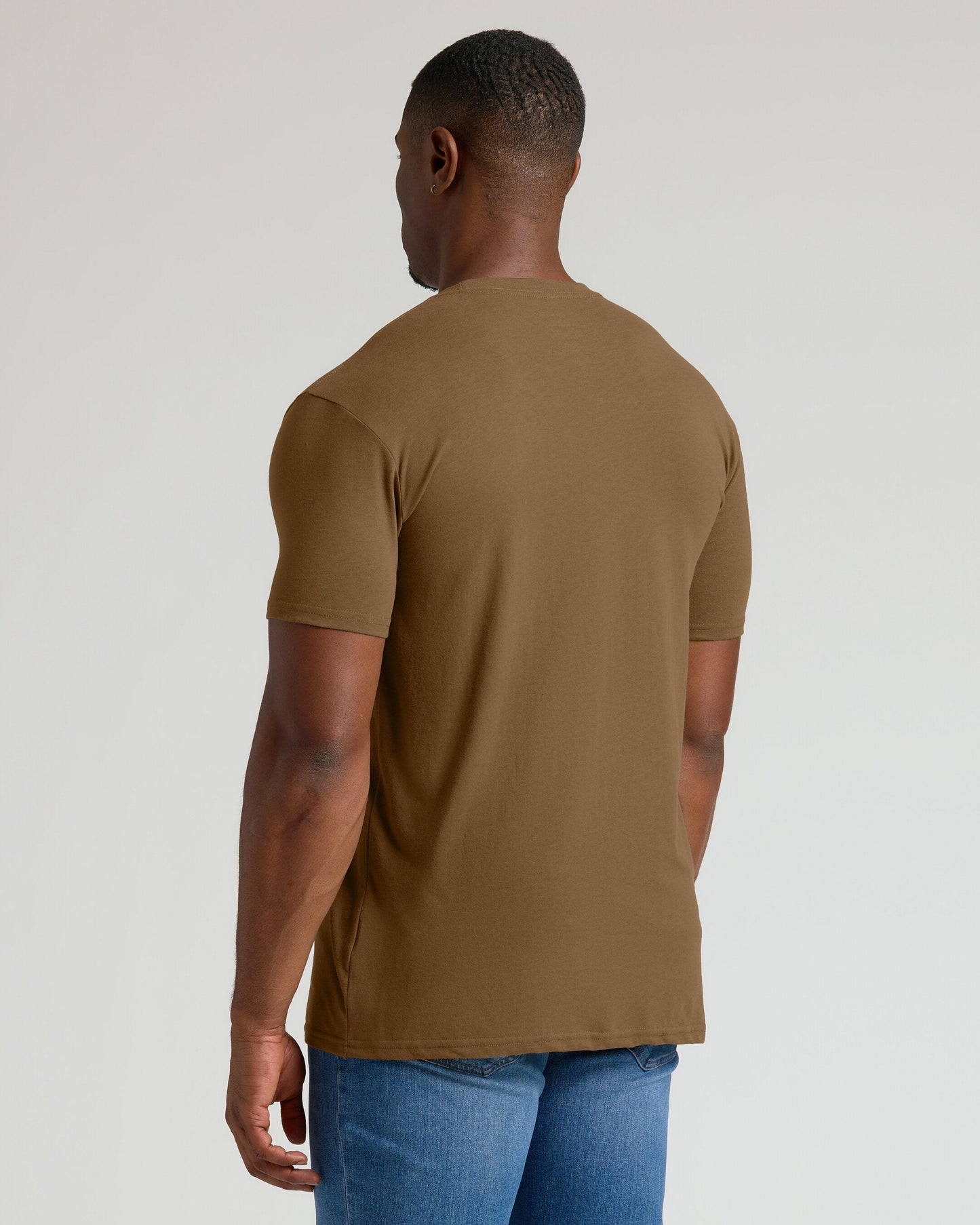 Tan 499 Tall Straight Hem Crew Neck T-Shirt
