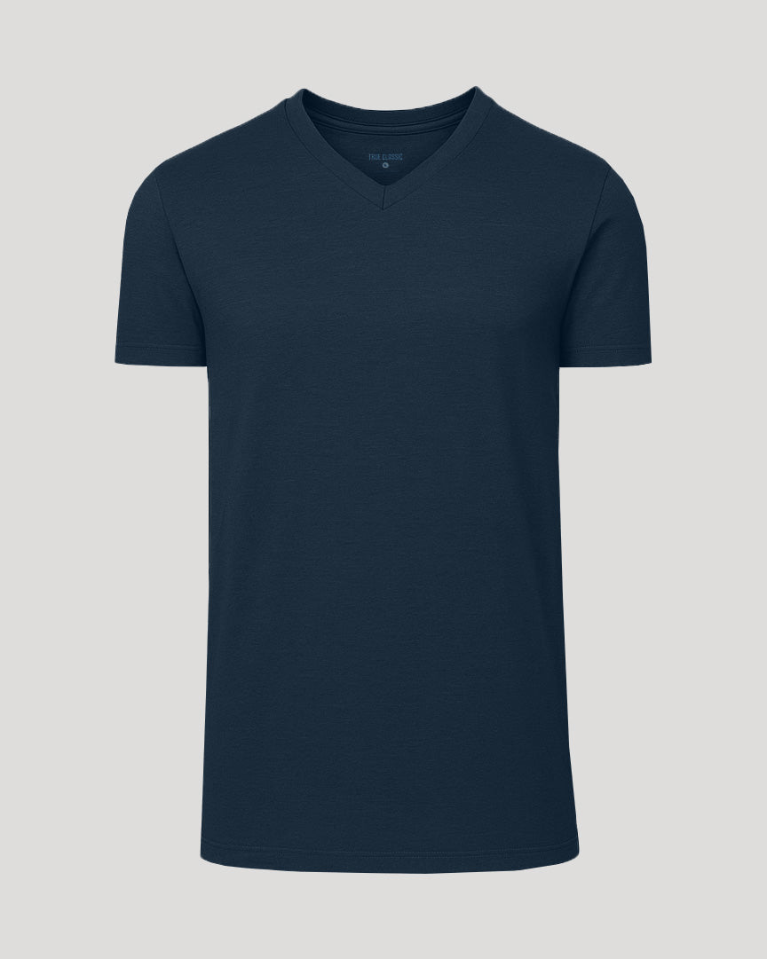 Navy Tall Short Sleeve V-Neck