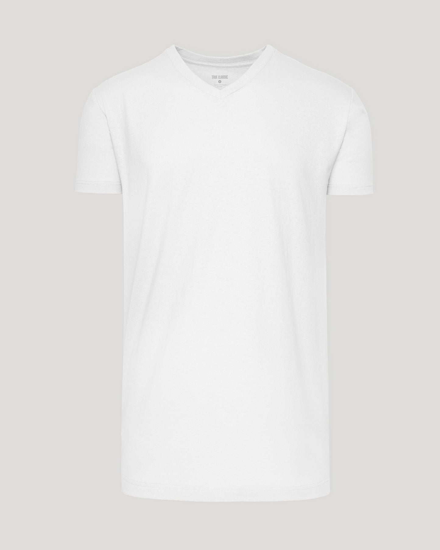 White Tall Short Sleeve Classic V-Neck