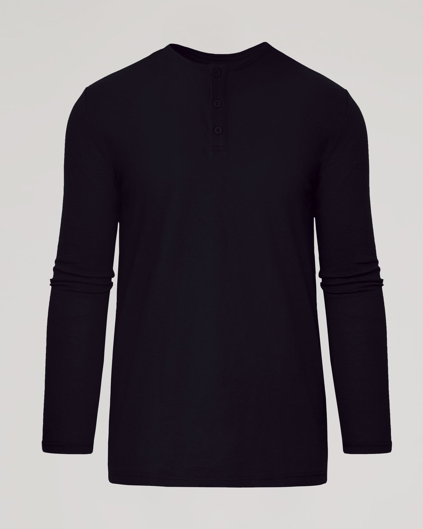 Black Tall Classic Long Sleeve Henley