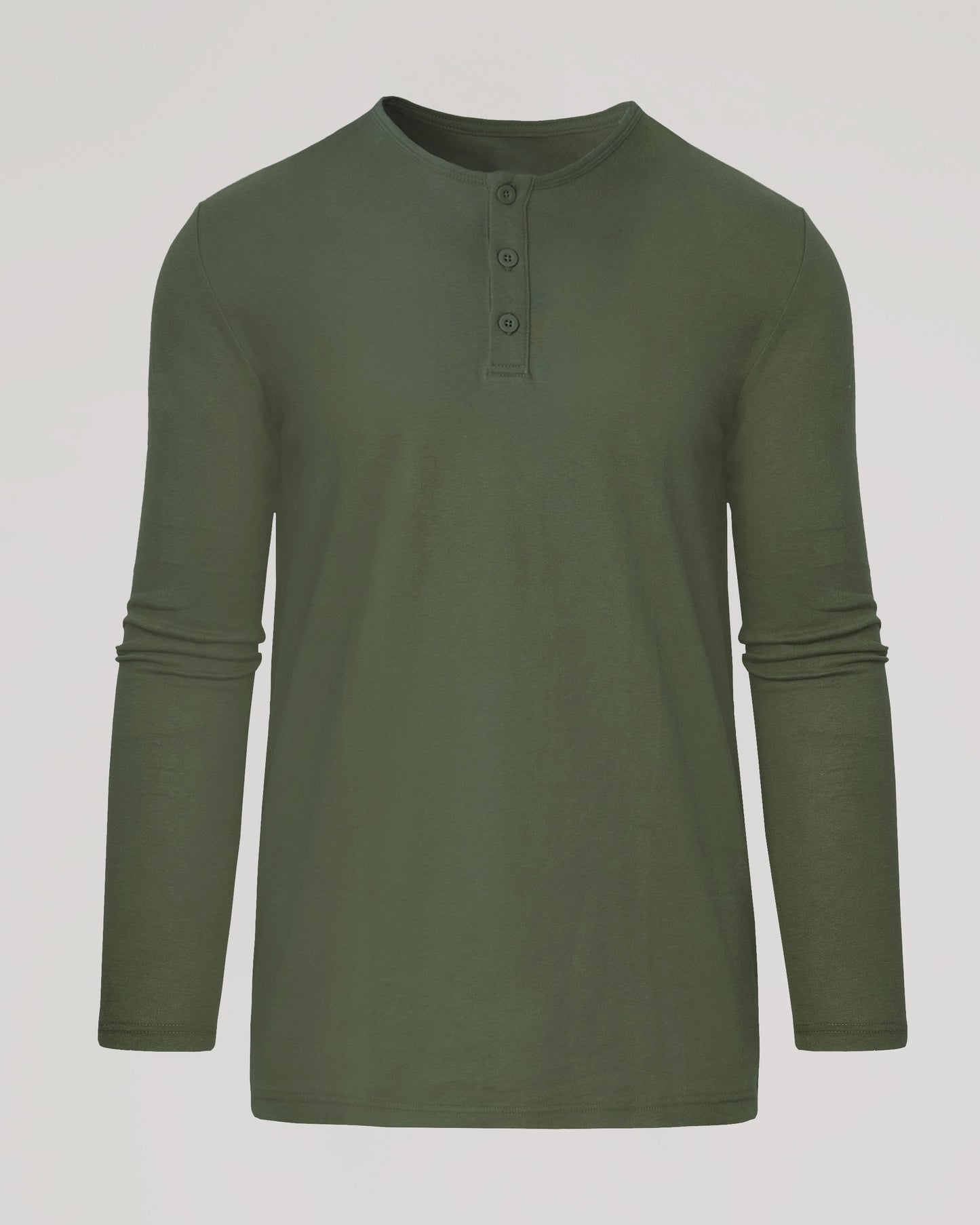 Military Green Tall Classic Long Sleeve Henley