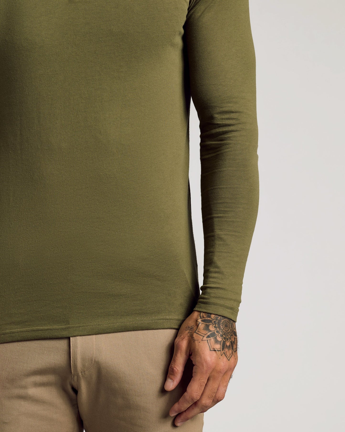 Military Green Tall Classic Long Sleeve Henley