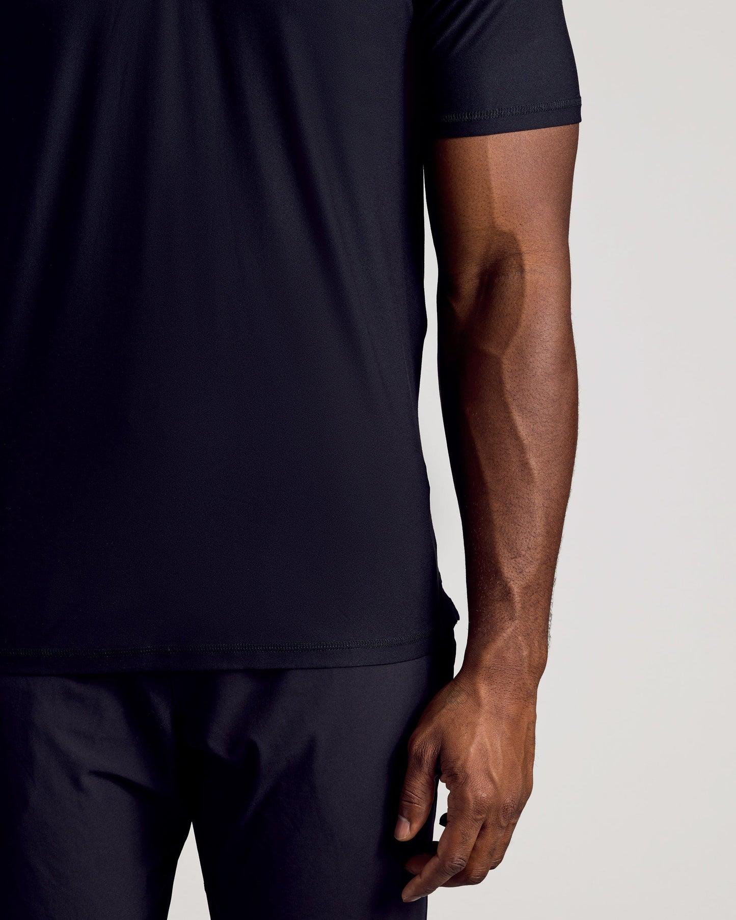 Black Short Sleeve Tall Active Polo