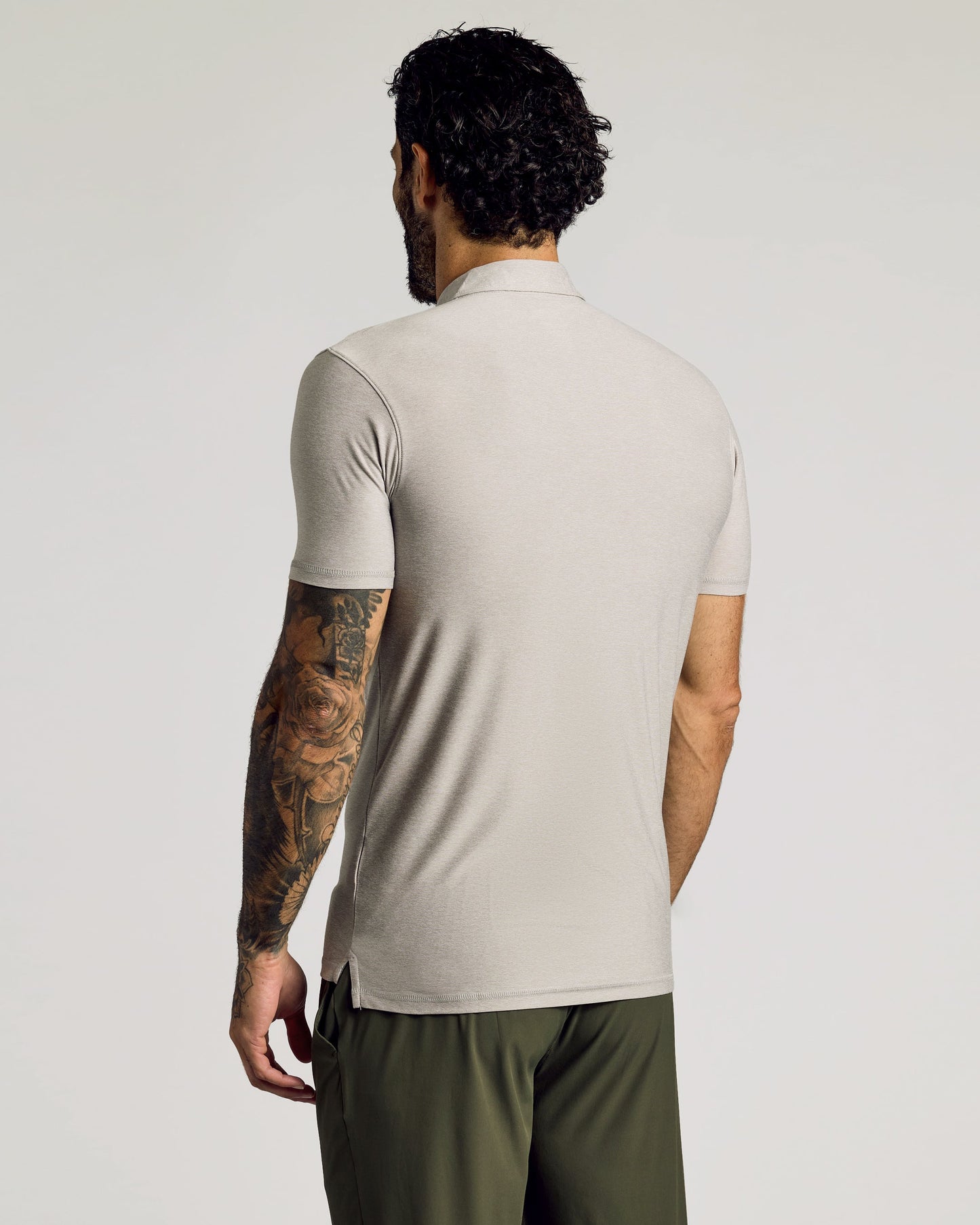 Light Heather Gray Short Sleeve Tall Active Polo