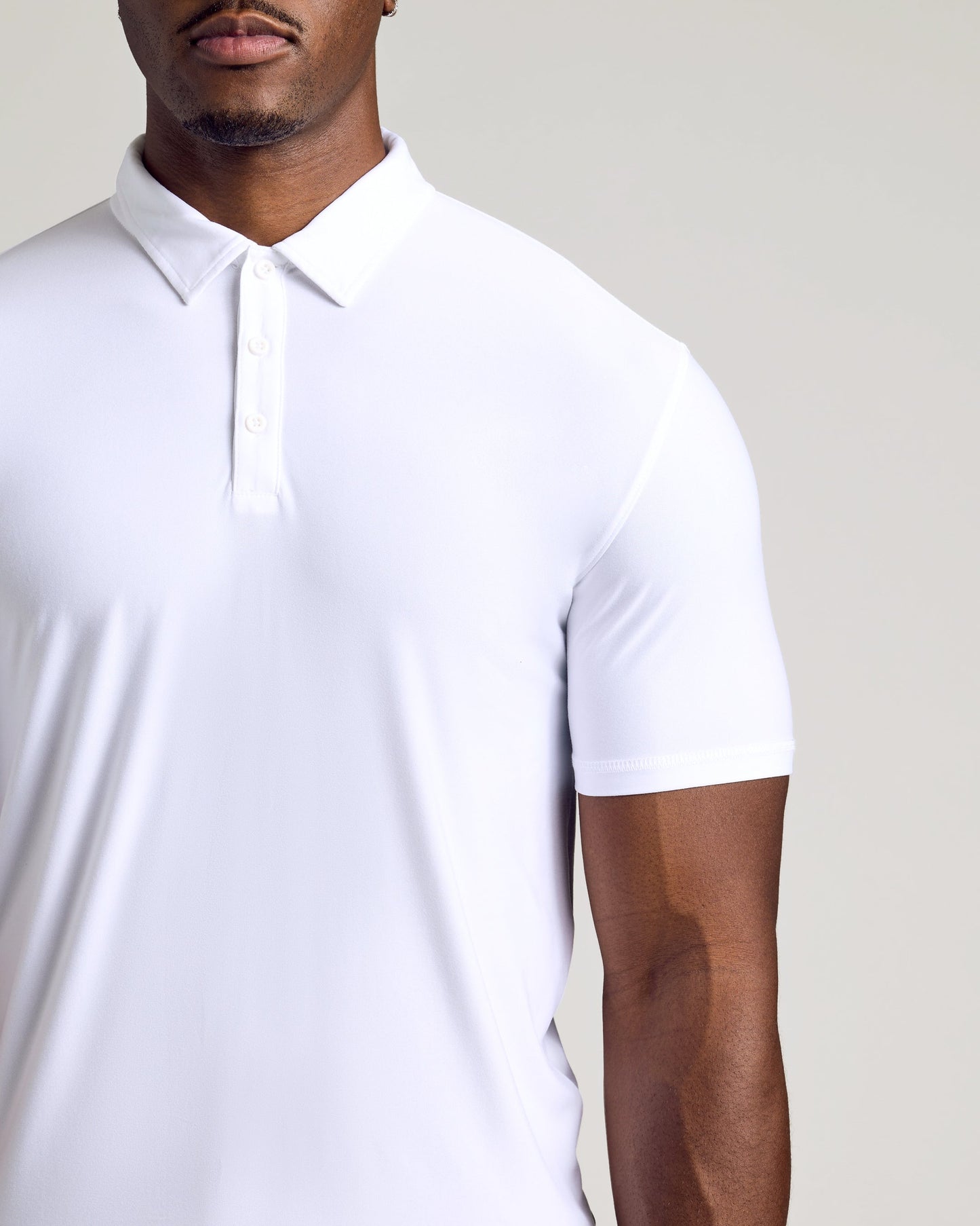 White Short Sleeve Tall Active Polo
